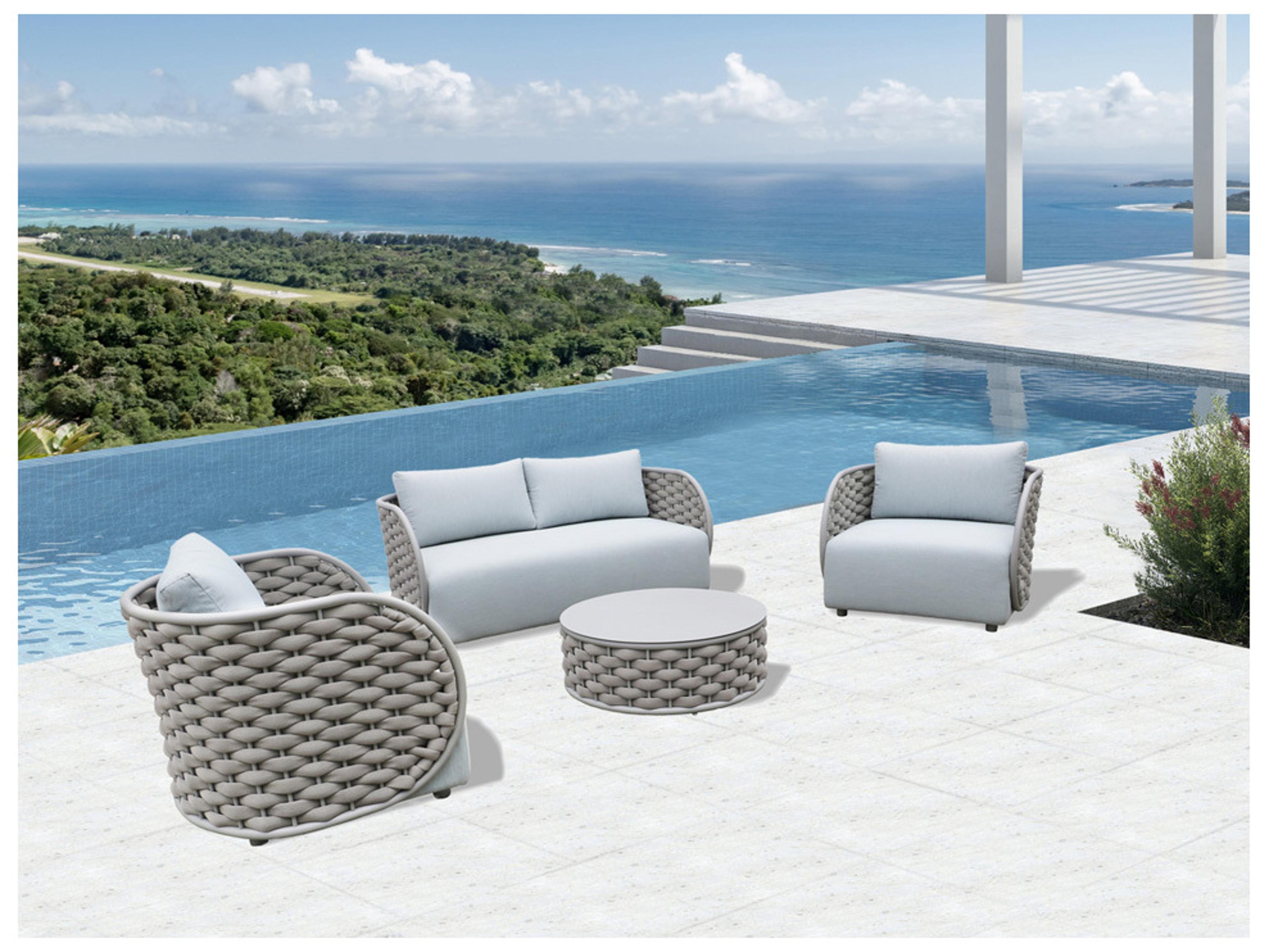 Schnupp Patio Savannah Cushion Rope Aluminum Champagne Loveseat