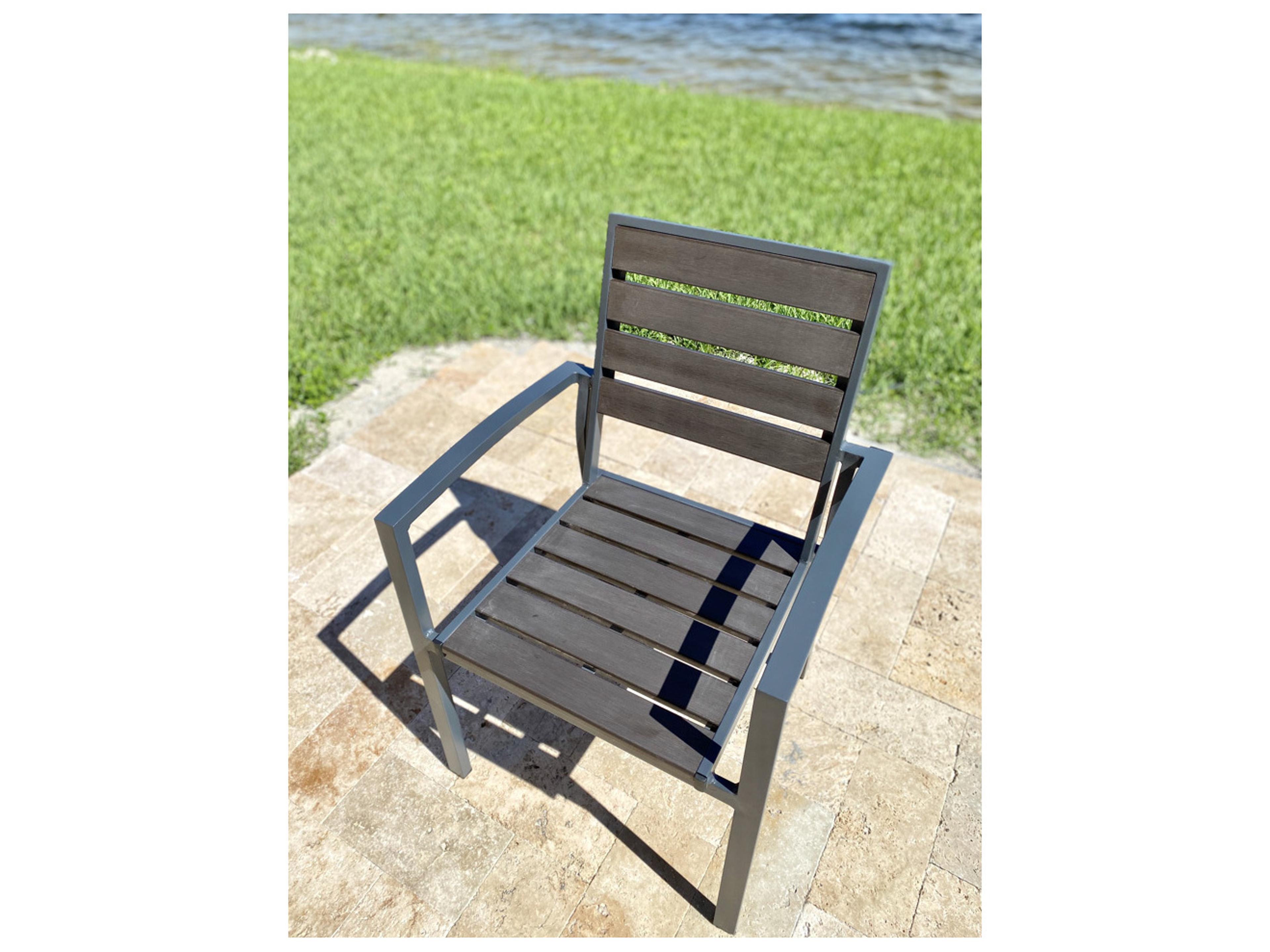 Schnupp Patio Fusion Aluminum Dark Gray Dining Arm Chair