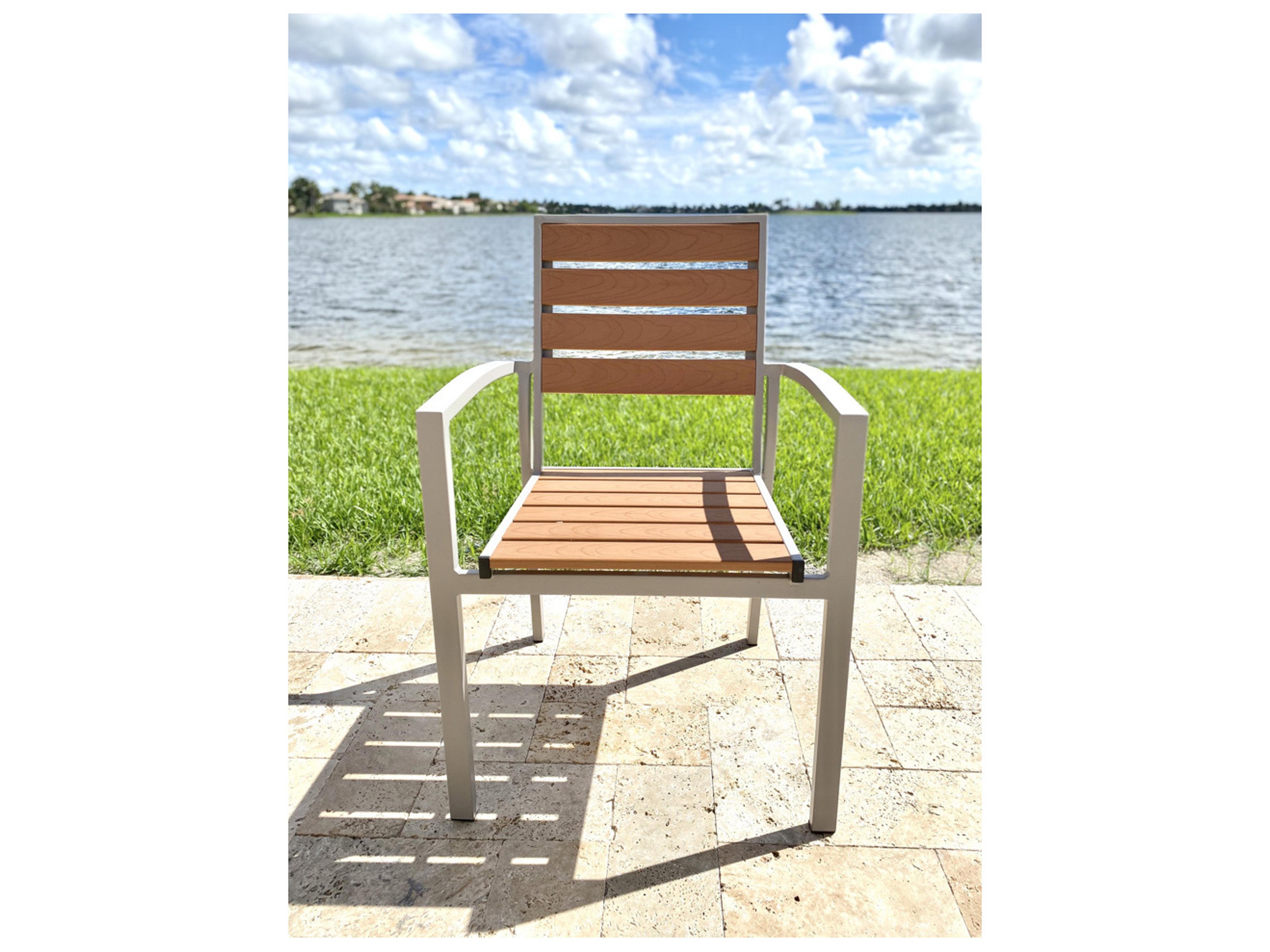 Fusion Aluminum Silver Dining Arm Chair