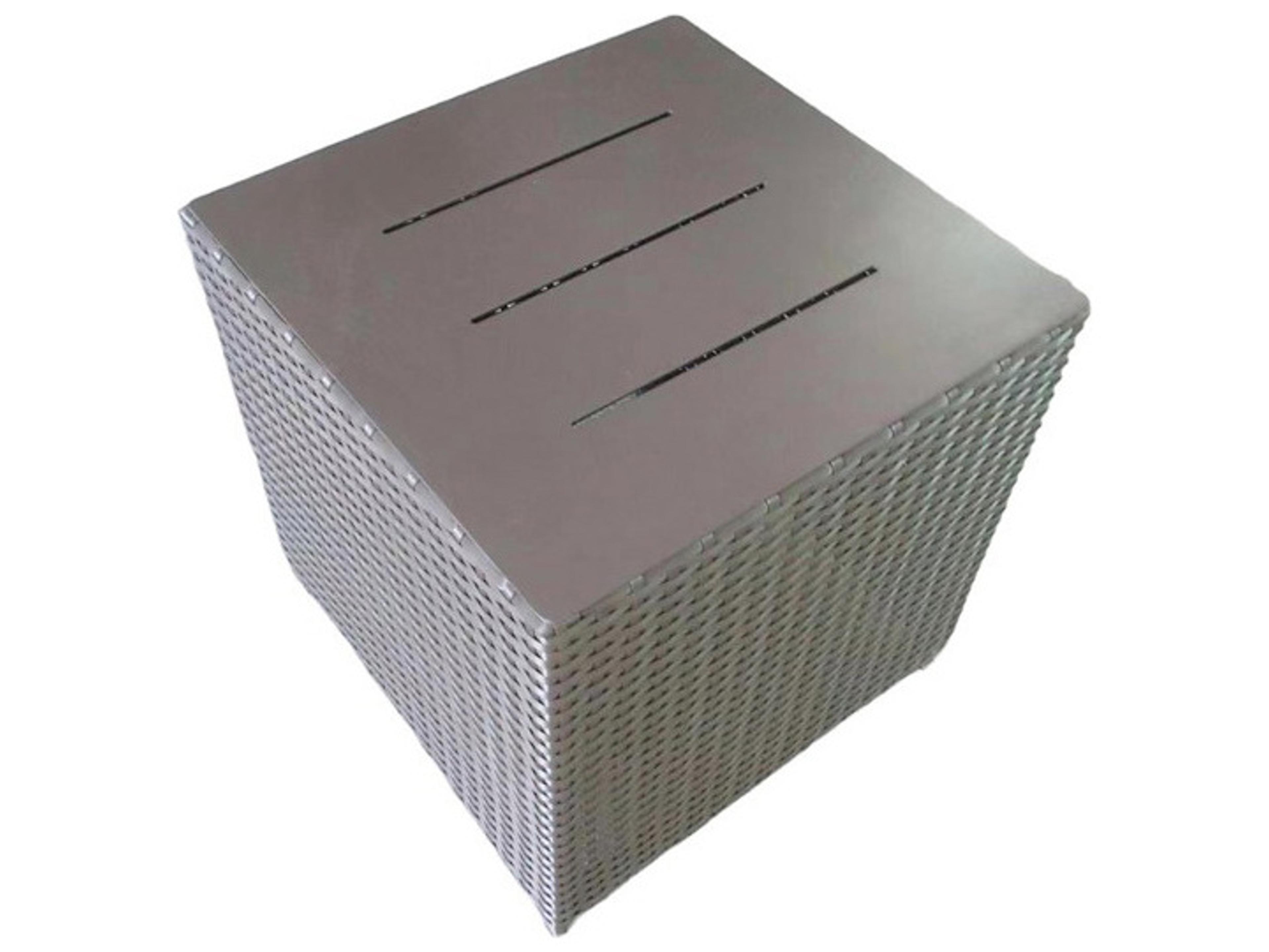 Fidji Wicker Brown Square Side Table