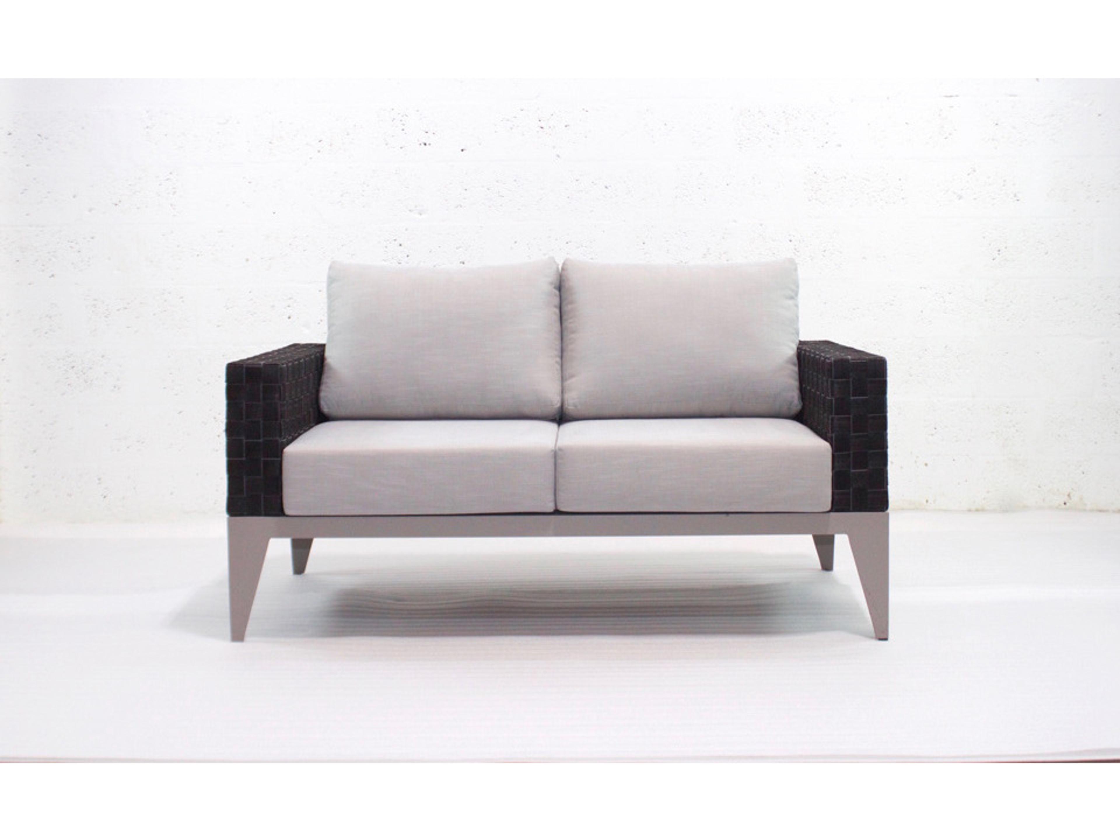 Marbella Cushion Aluminum Wicker Black Loveseat