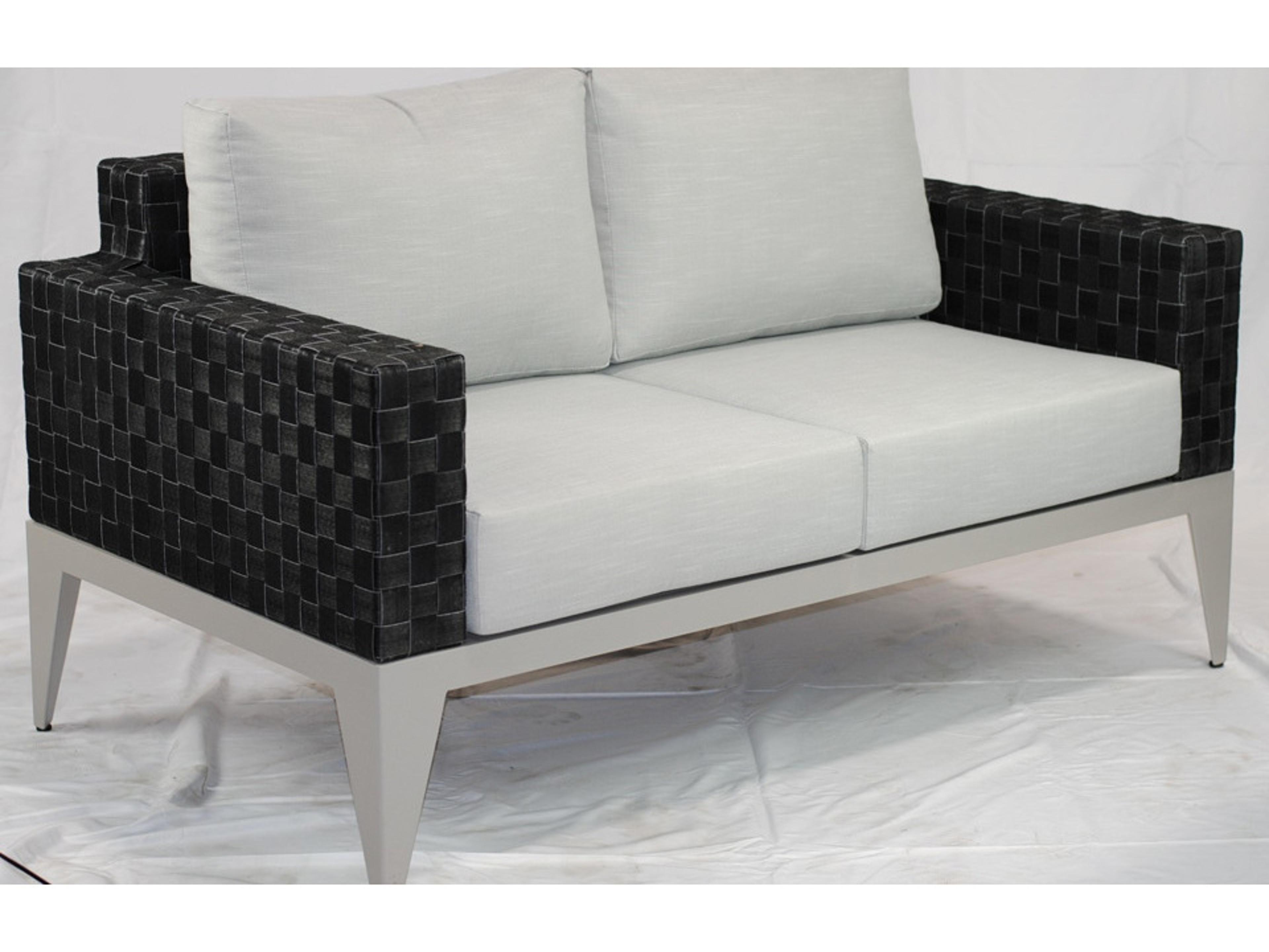 Schnupp Patio Marbella Cushion Aluminum Wicker Black Loveseat