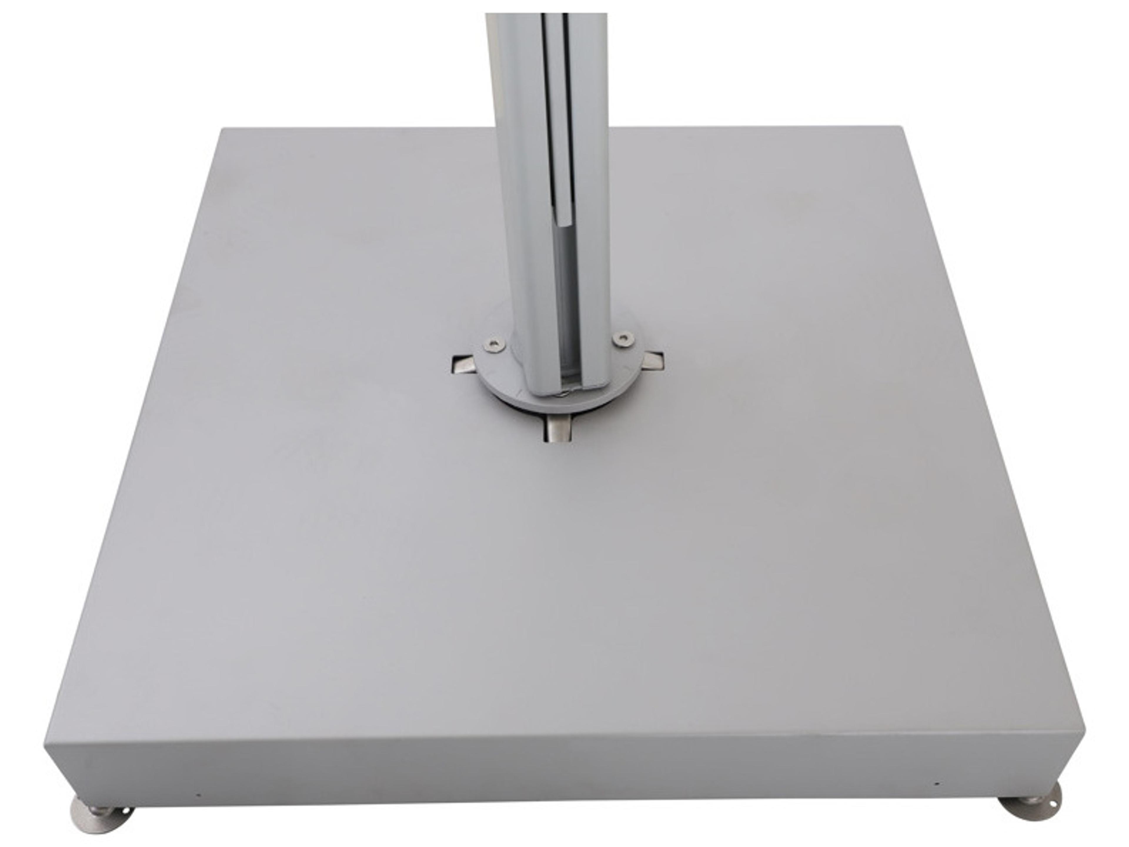 Schnupp Patio Nimbus Aluminum Silver 12 x 12 Foot Square Cantilever Umbrella in Canopy Off White