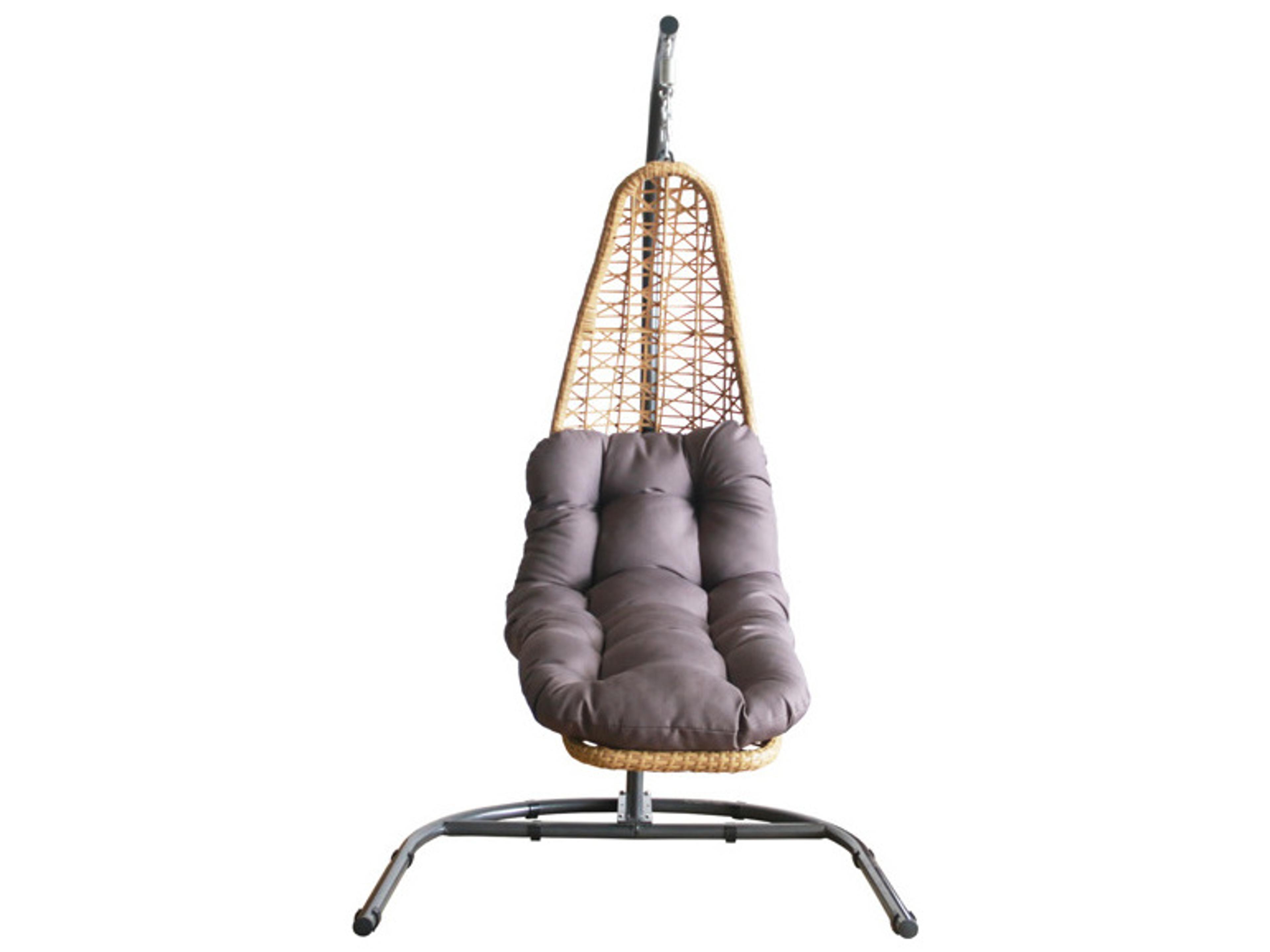 Schnupp Patio Cloud Aluminum Wicker Natural Swing Chair with Stand