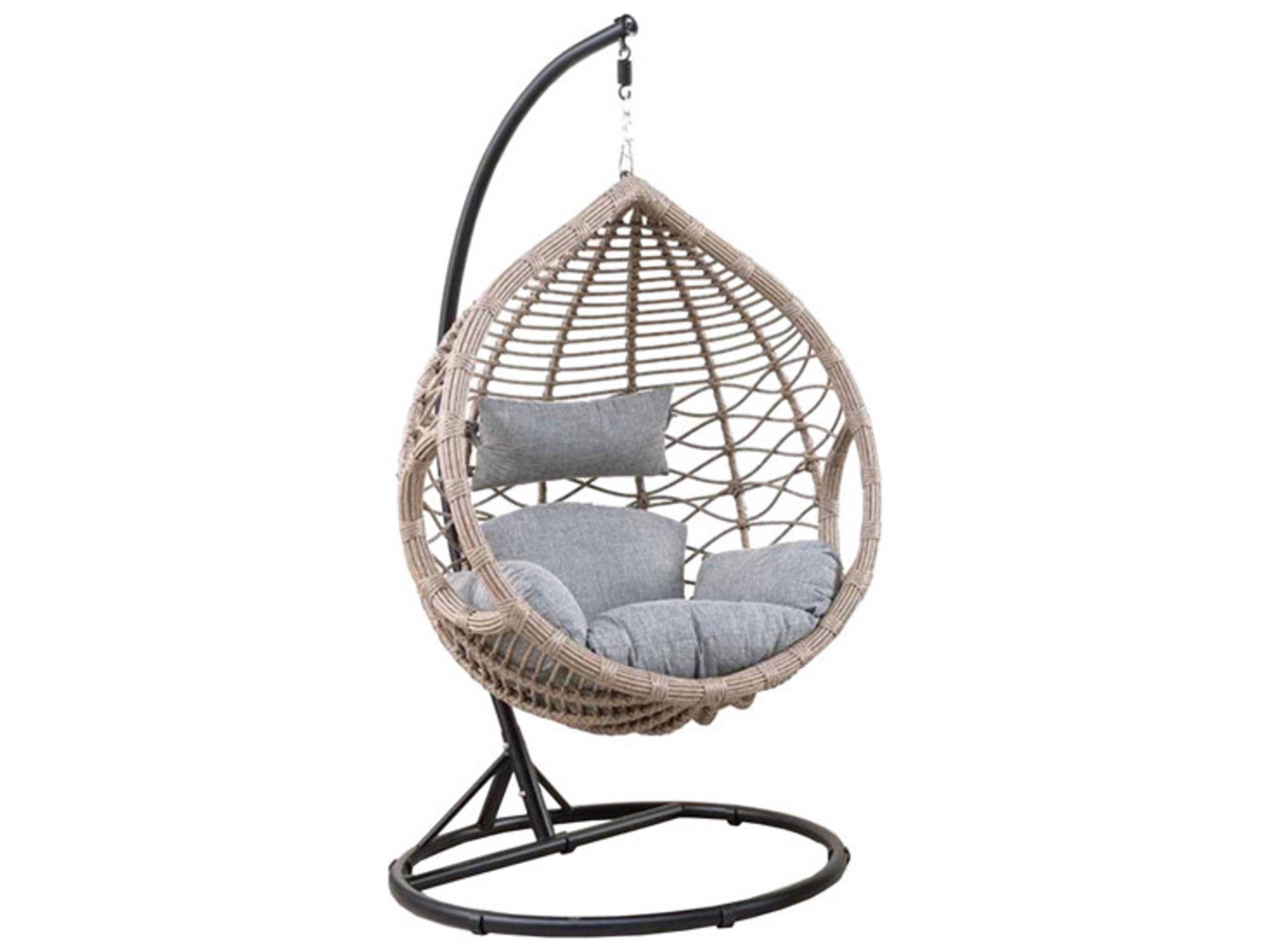 Egg Aluminum Wicker Natural Swing Chair with Stand