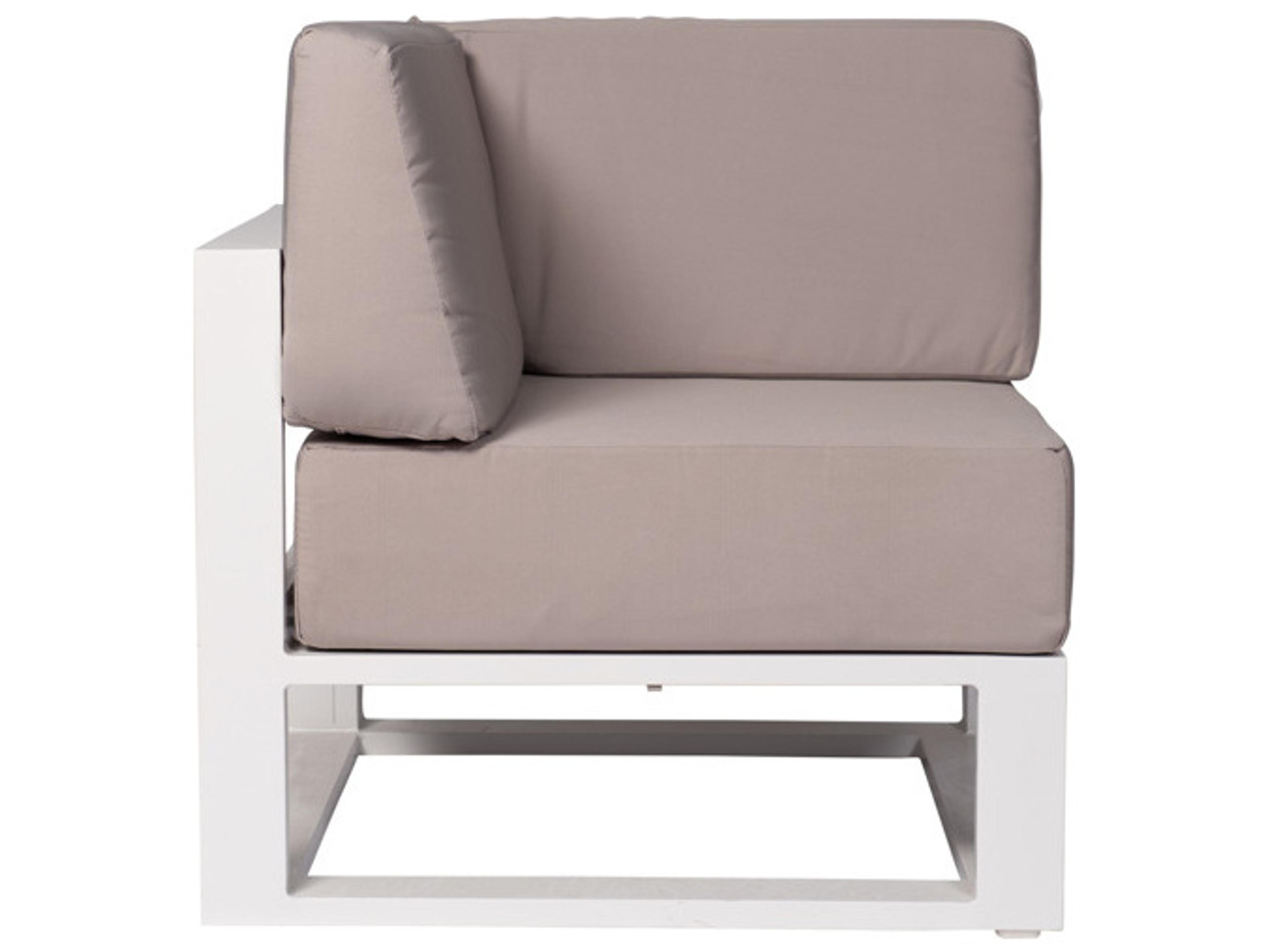 Schnupp Patio Aruba Cushion Aluminum White Matte Regular Sectional Corner Lounge Chair