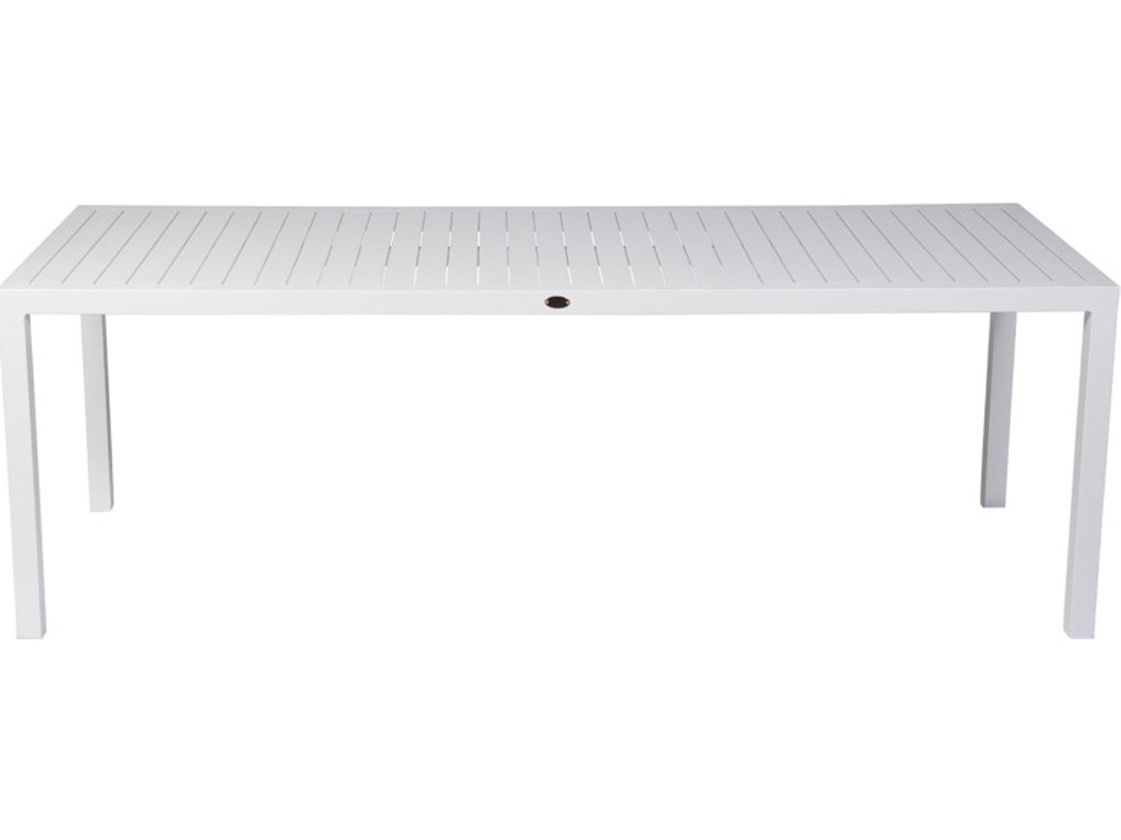 Aruba Aluminum White Rectangular Dining Table