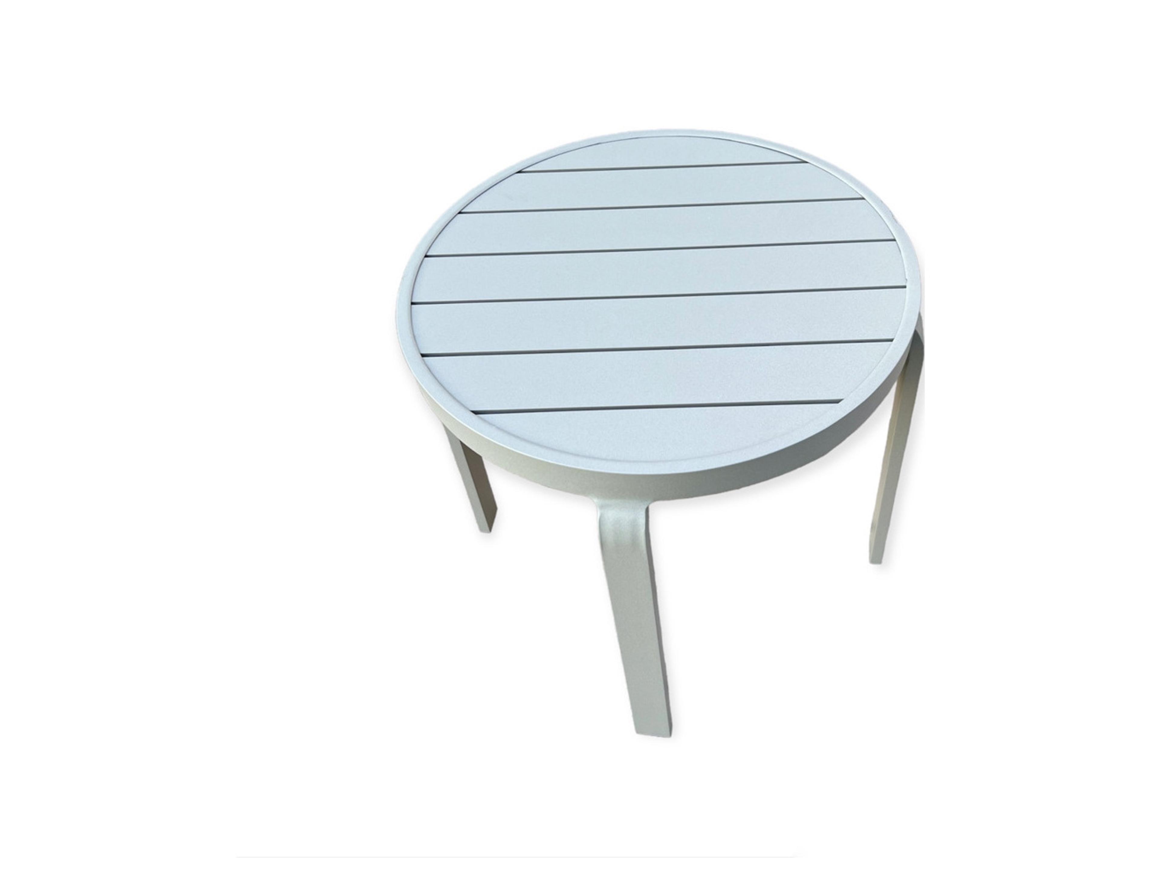 Schnupp Patio Aruba Aluminum Gray Round Side Table
