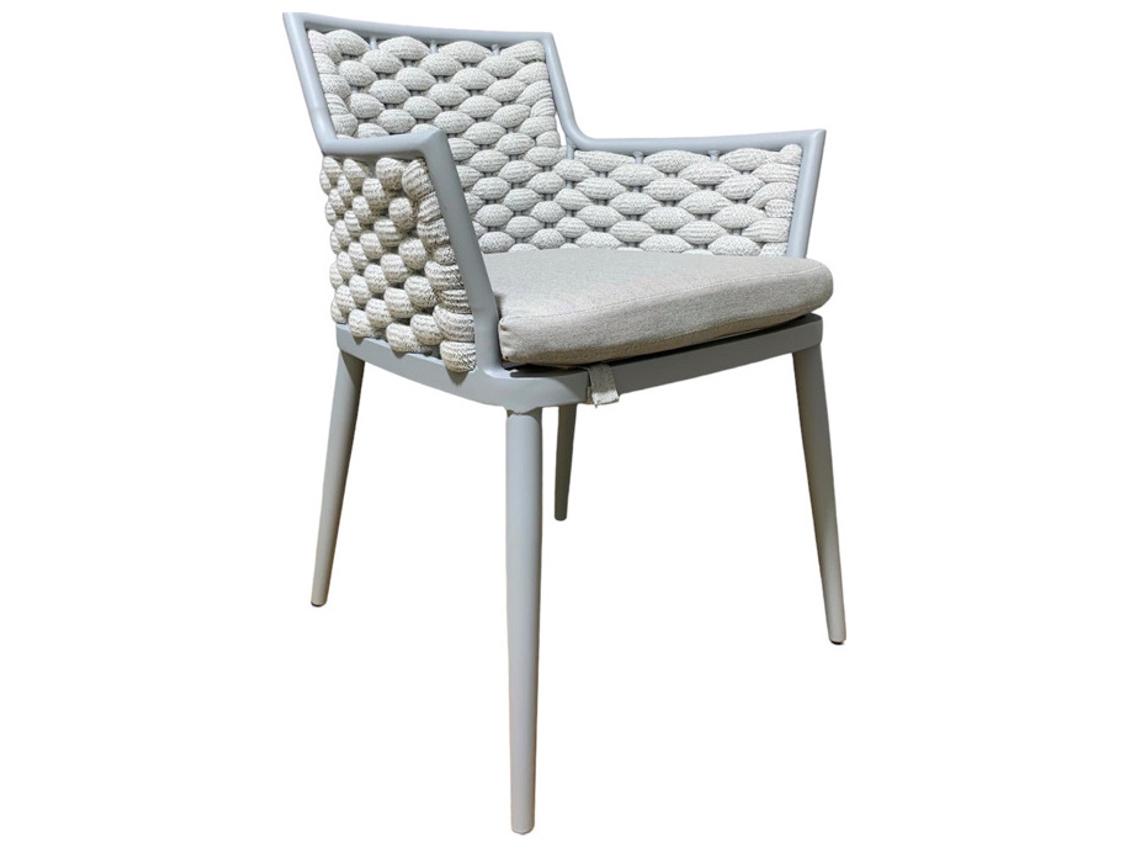 Palma Aluminum Silver Dining Arm Chair