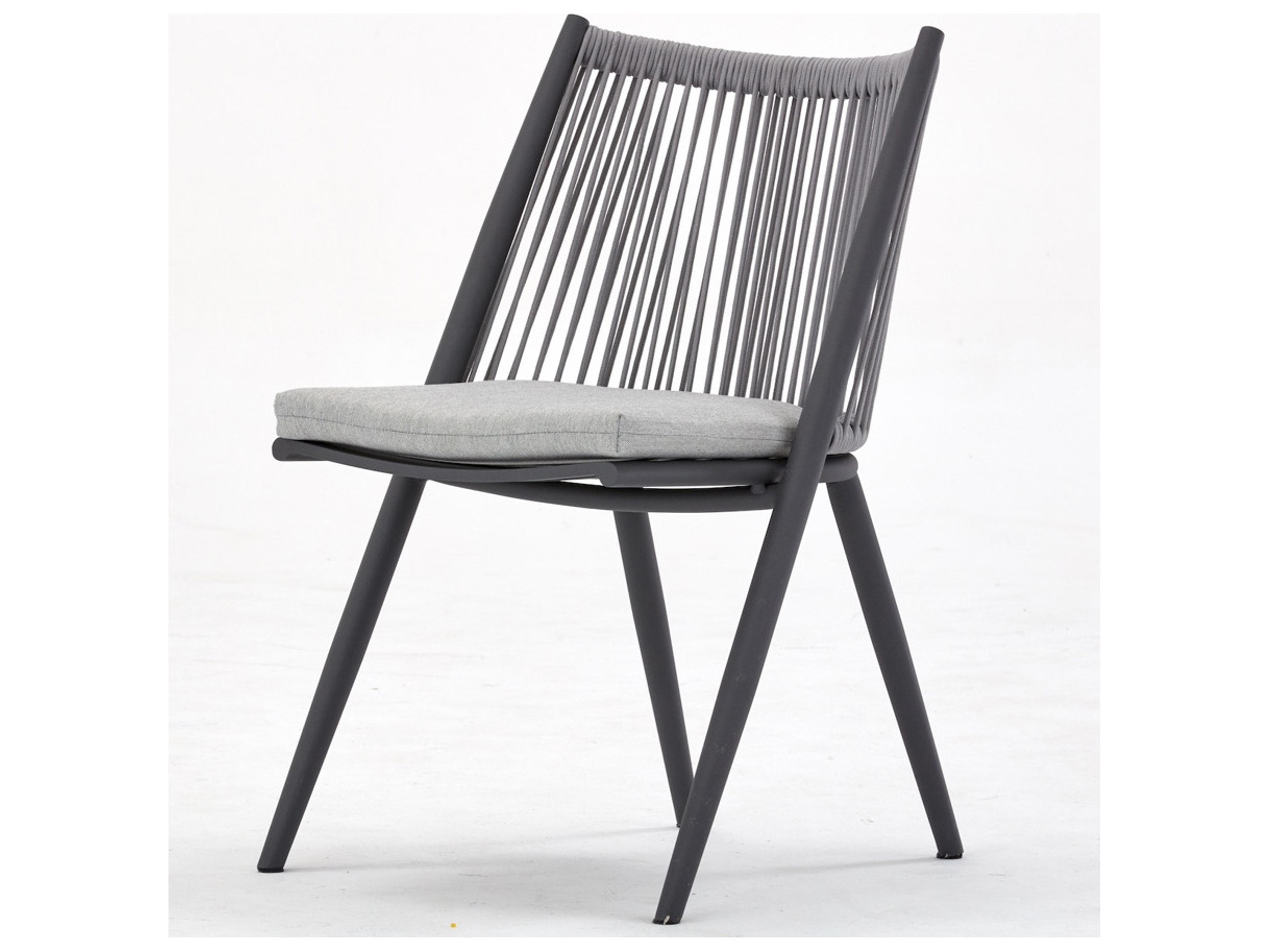 Alia Cushion Aluminum Charcoal Dining Side Chair