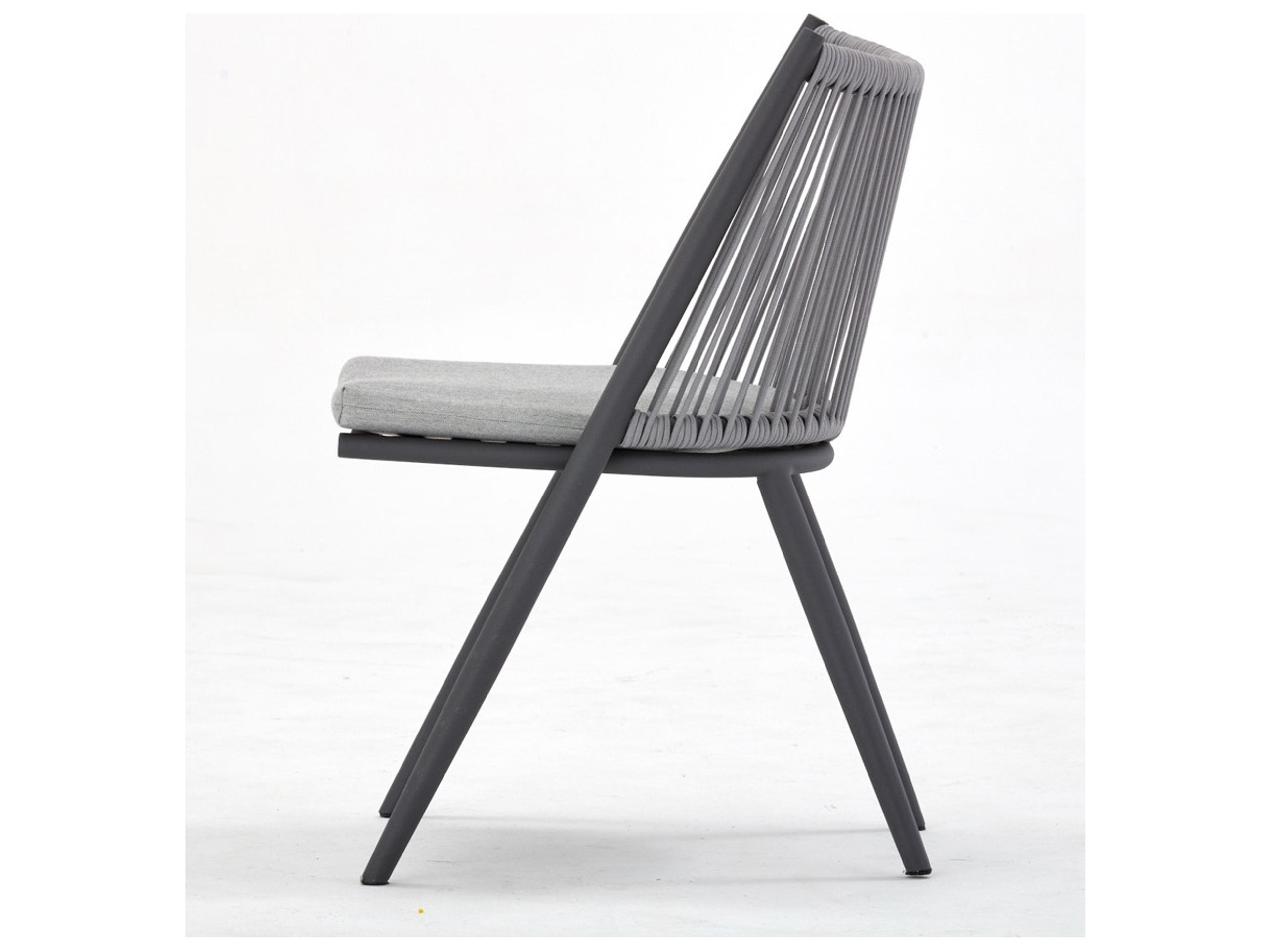 Schnupp Patio Alia Cushion Aluminum Charcoal Dining Side Chair
