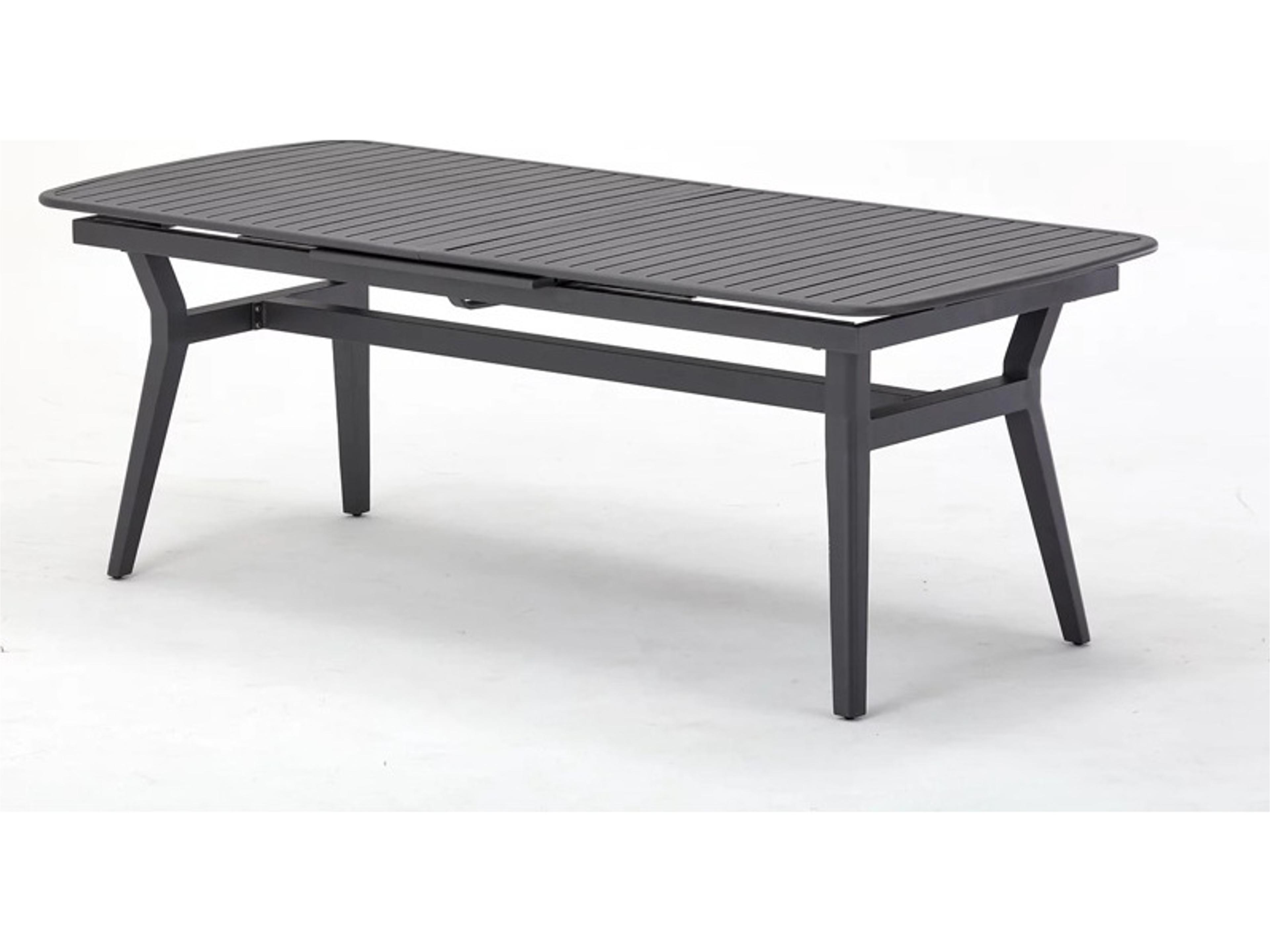 Alia Cushion Aluminum Charcoal Rectangular Dining Table