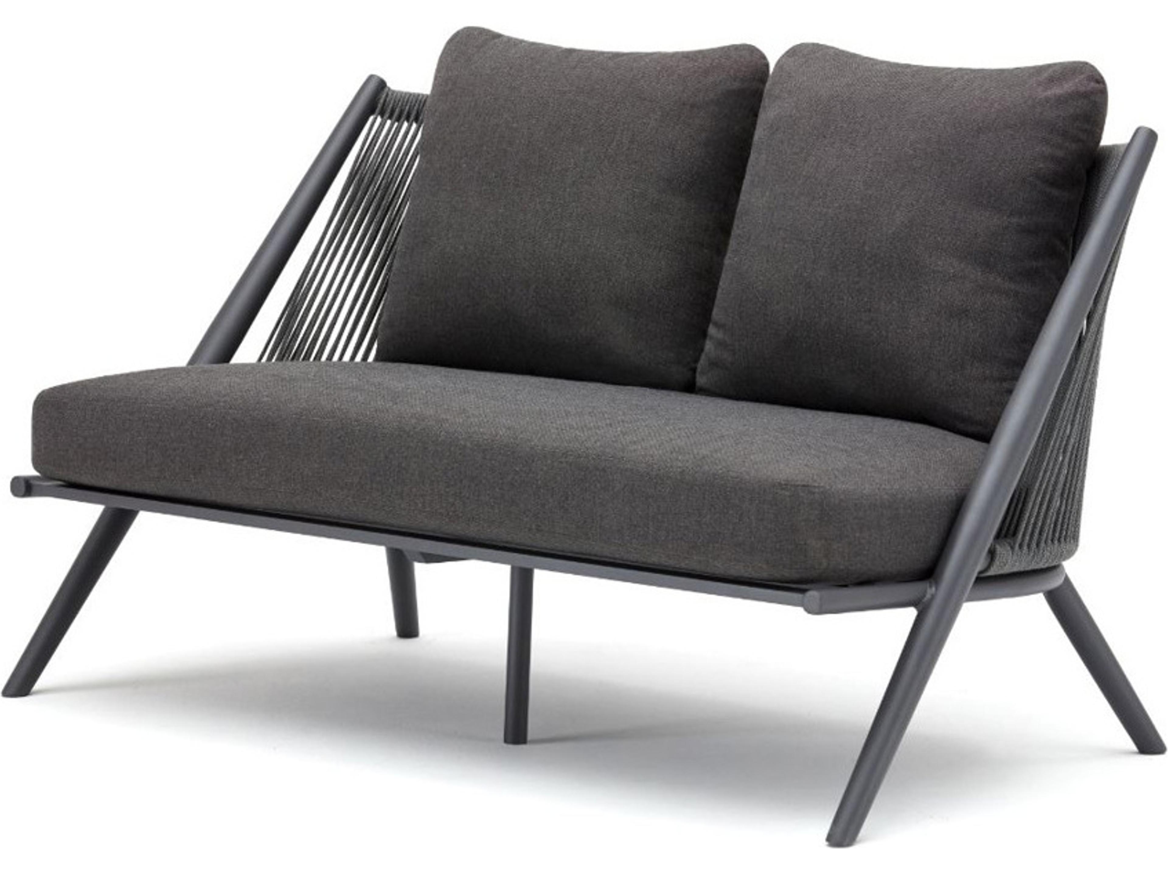 Alia Cushion Aluminum Charcoal Loveseat
