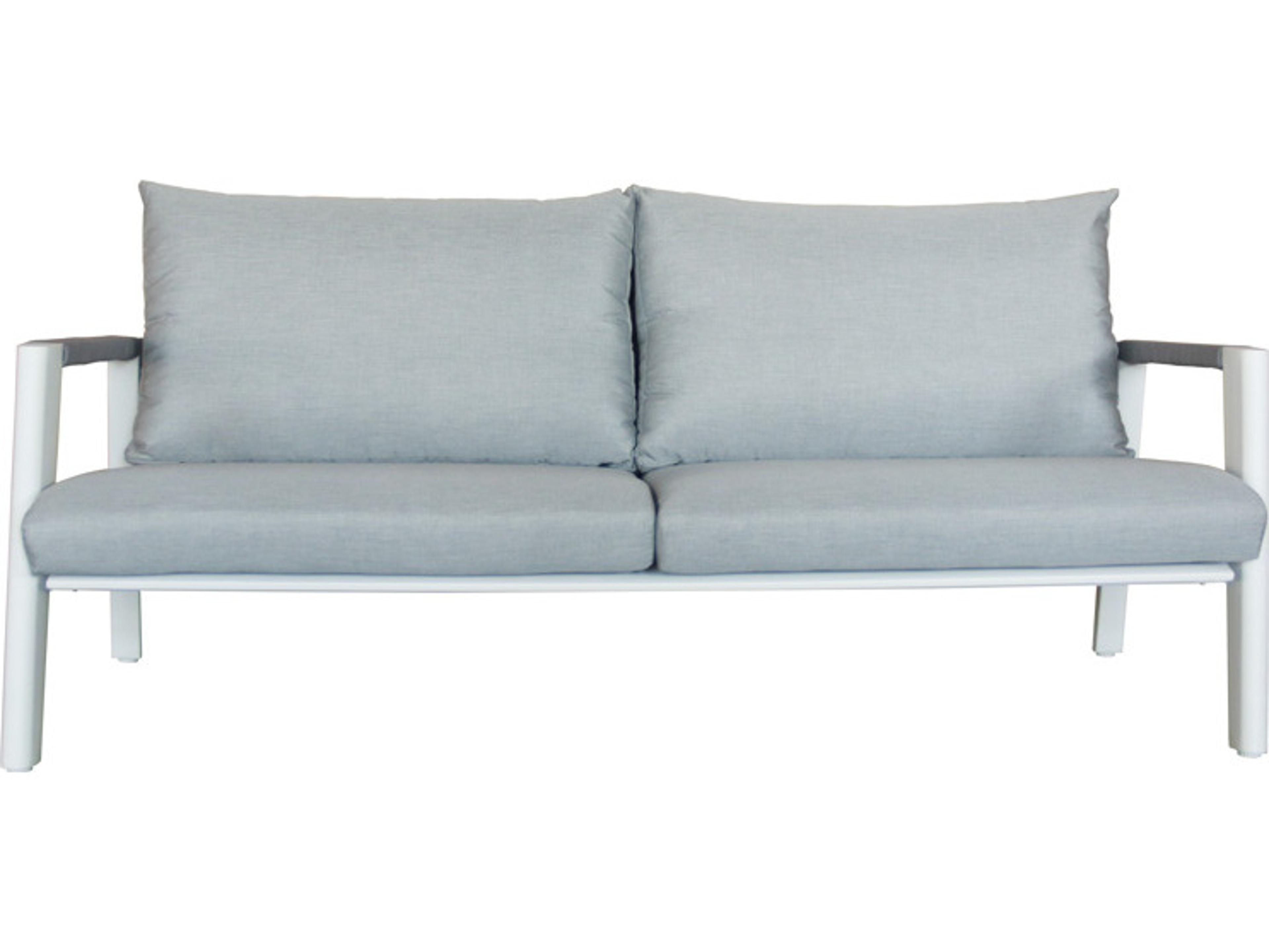 Caicos Cushion Aluminum White Loveseat