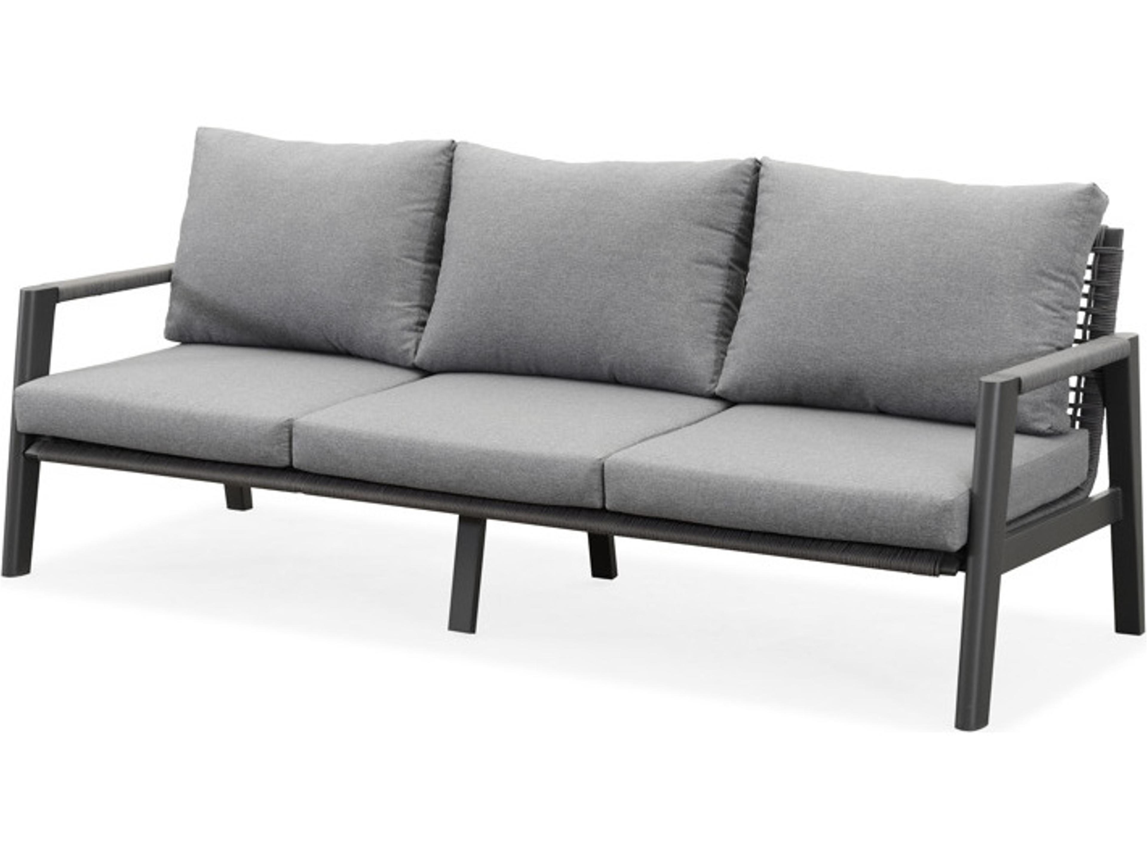 Caicos Cushion Aluminum Charcoal Sofa