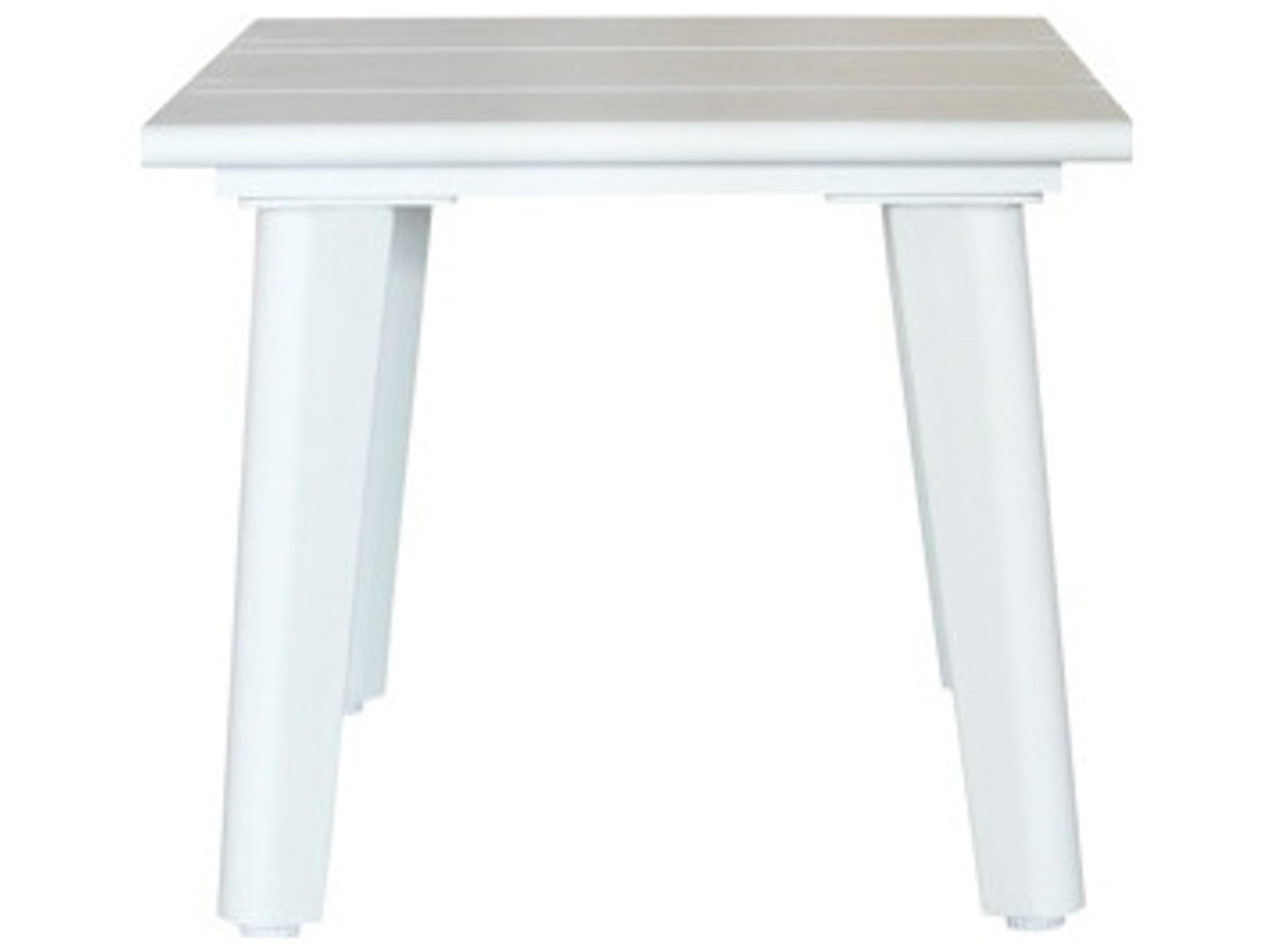 Caicos Aluminum White Side Table
