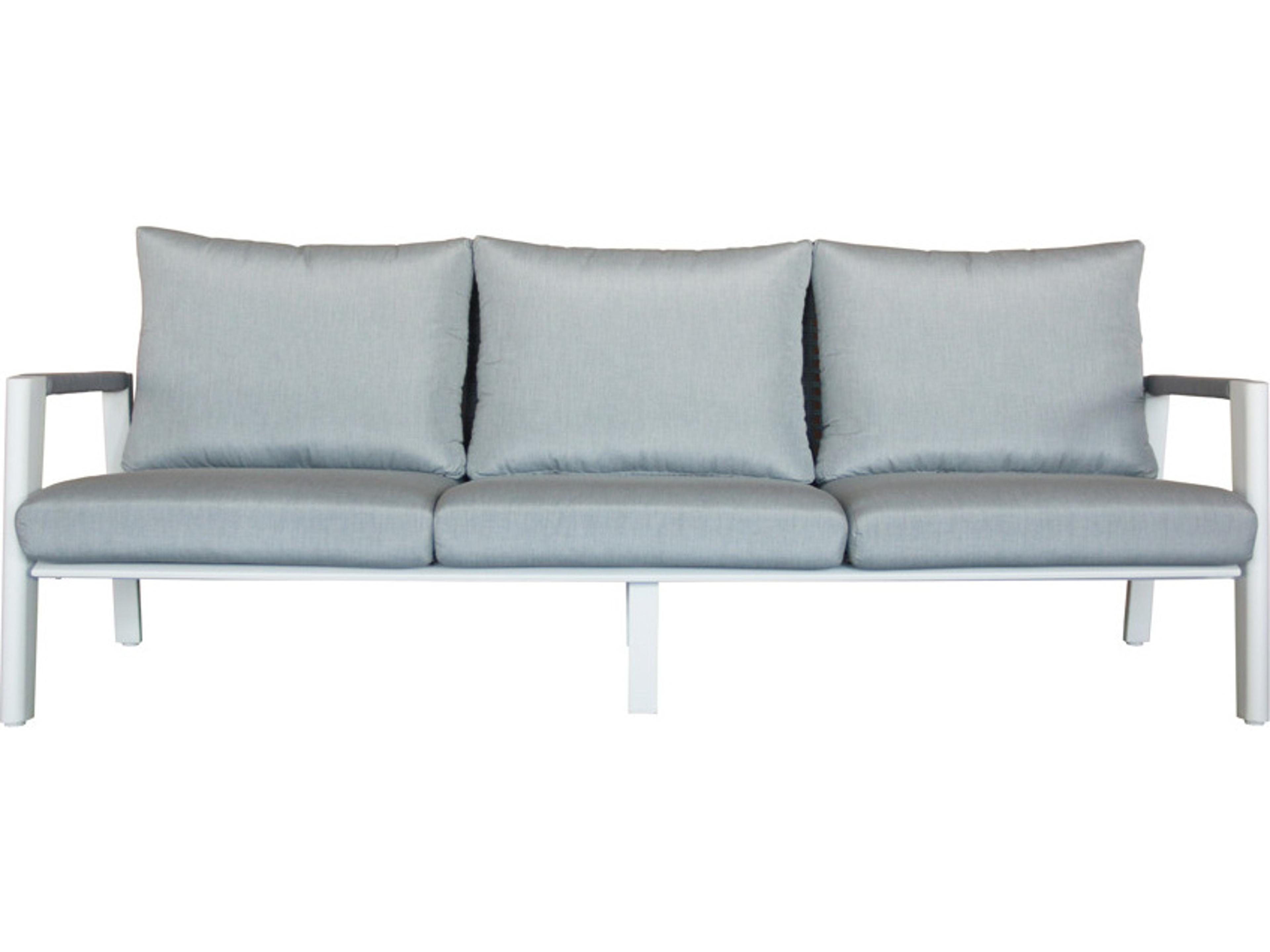 Caicos Cushion Aluminum White Sofa