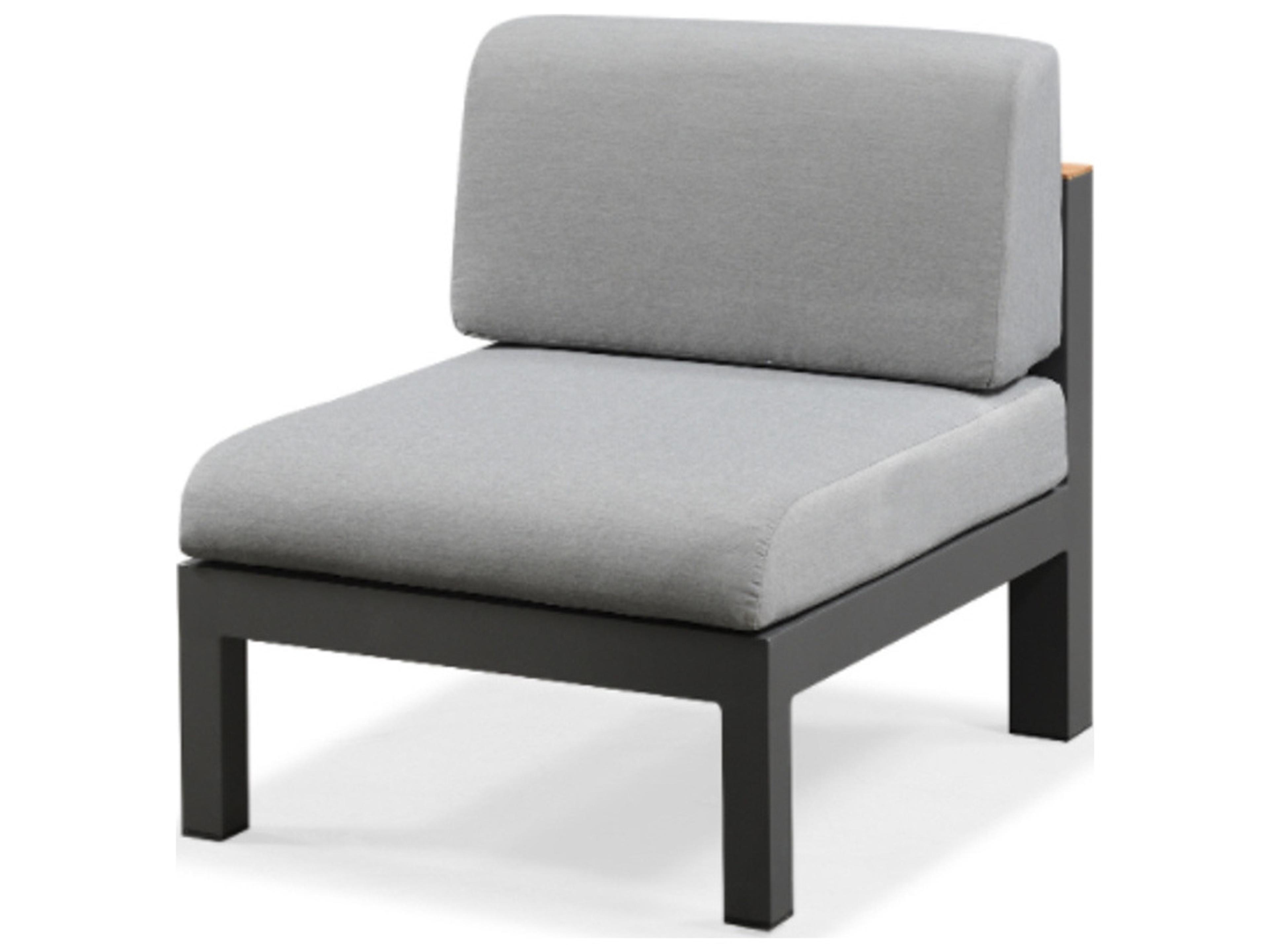 Cali Aluminum Charcoal Sectional Modular Lounge Chair