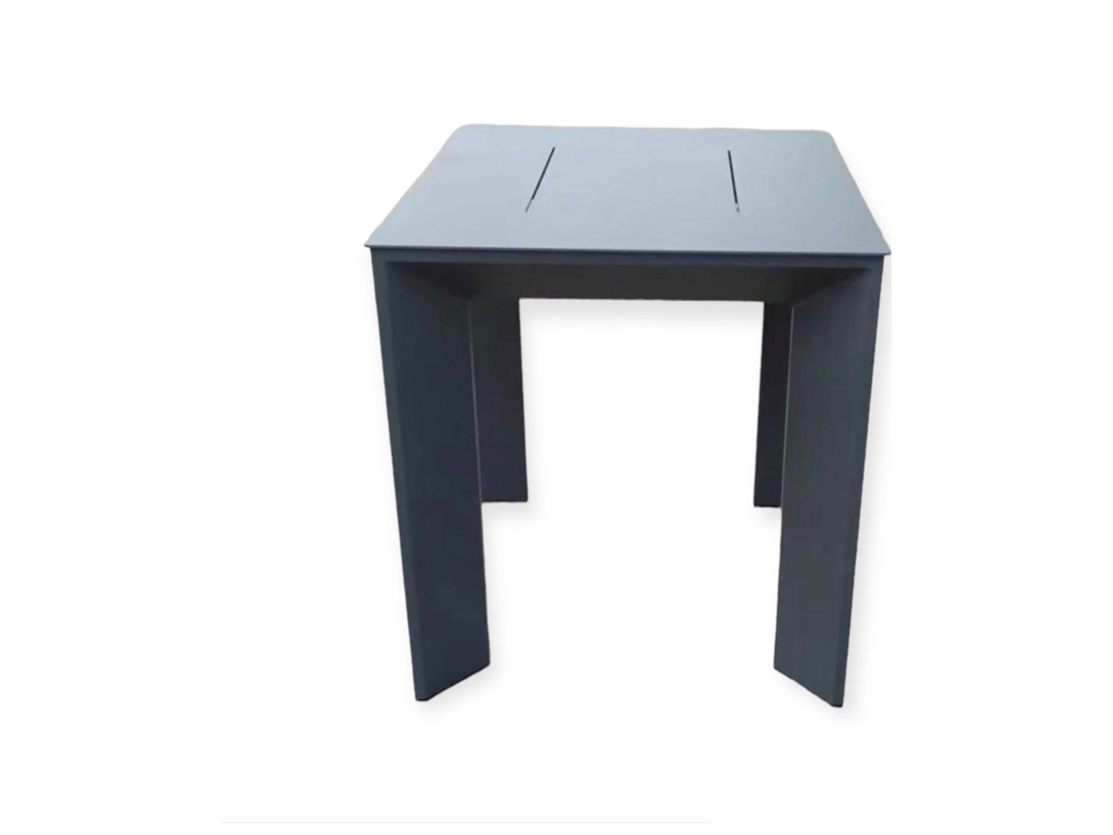 Schnupp Patio Cali Aluminum Charcoal Square Side Table