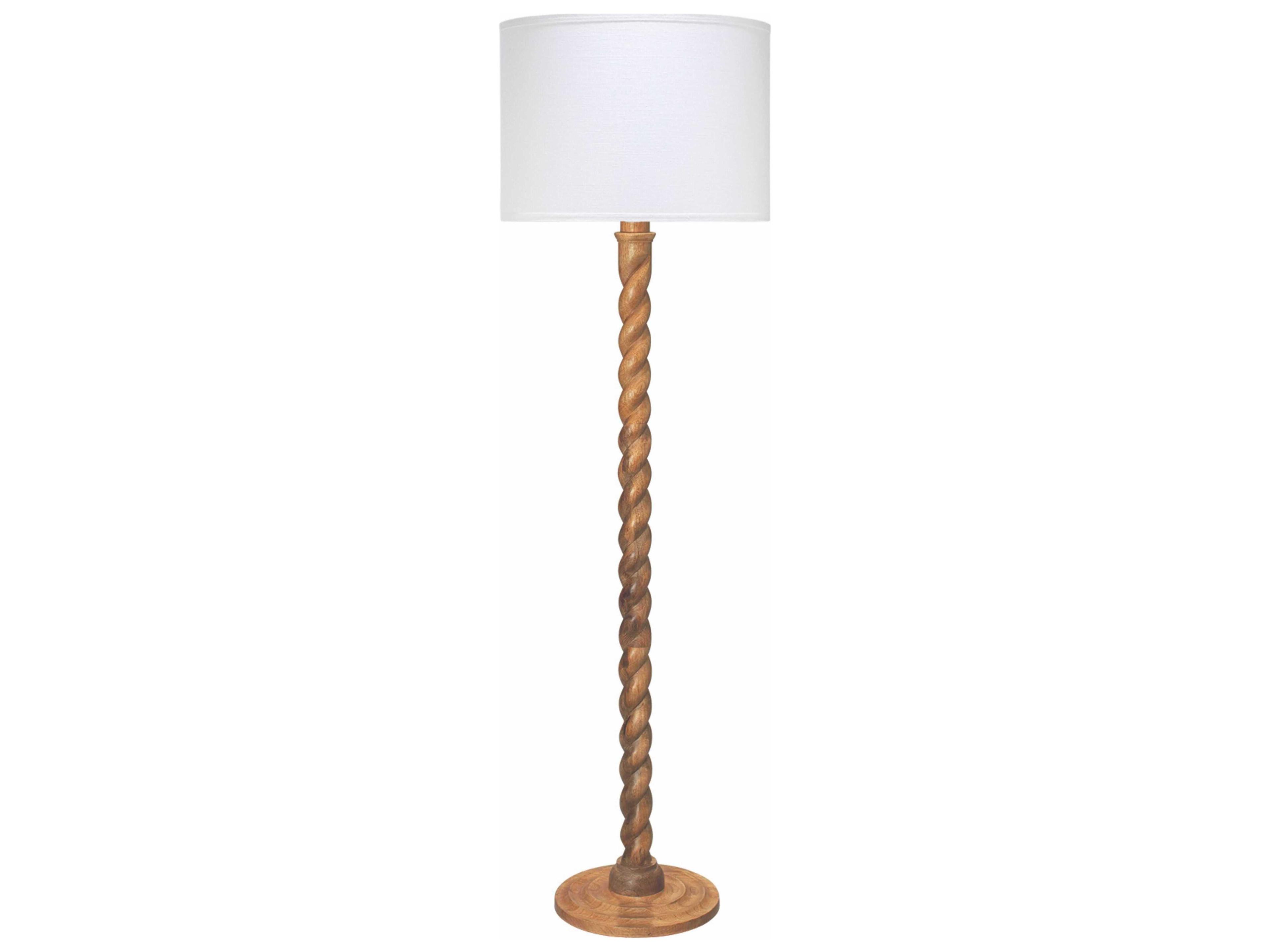 Barley Twist Natural Wood Floor Lamp
