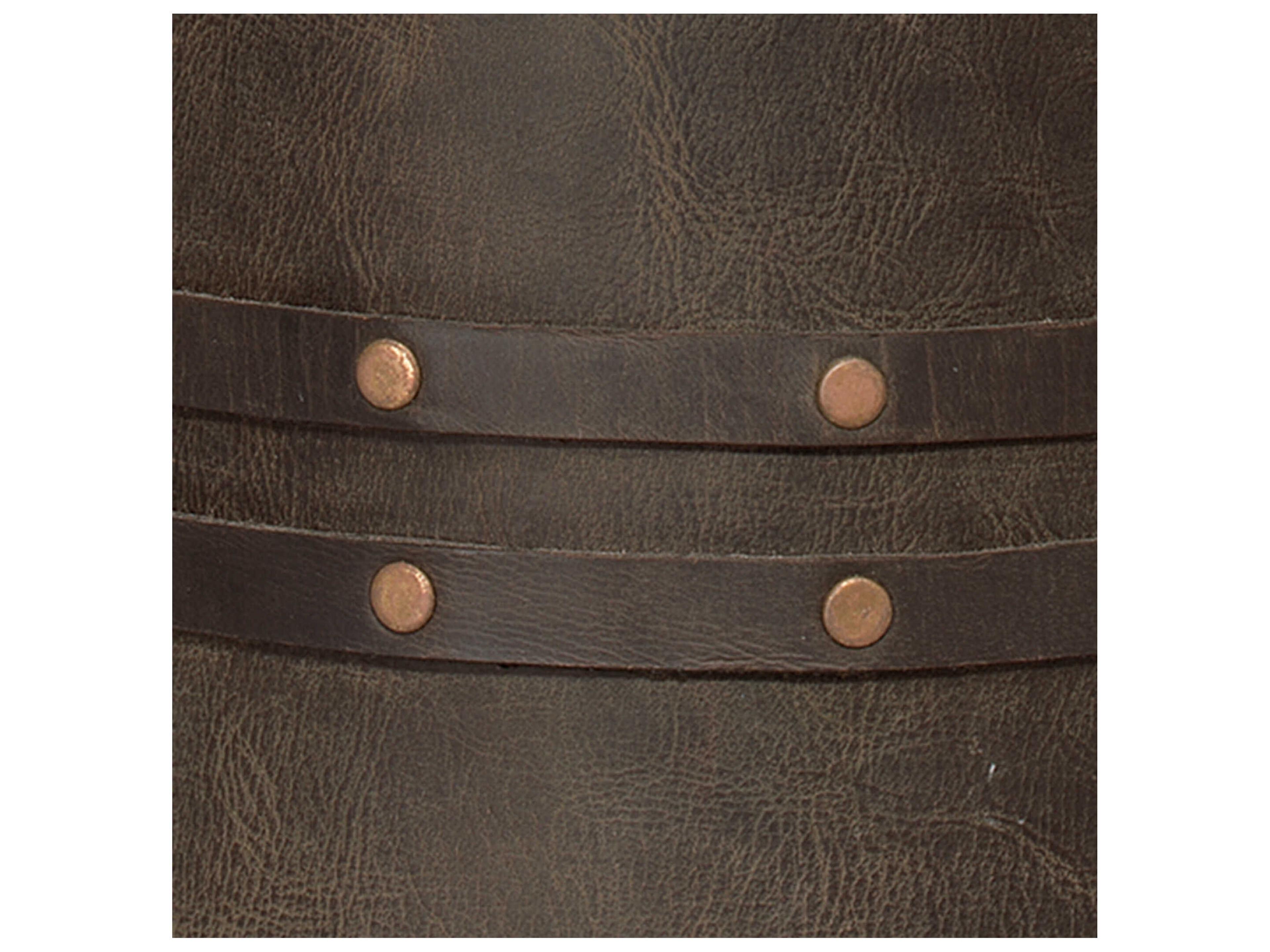 Jamie Young Barrel Vintage Leather Brown Buffet Lamp