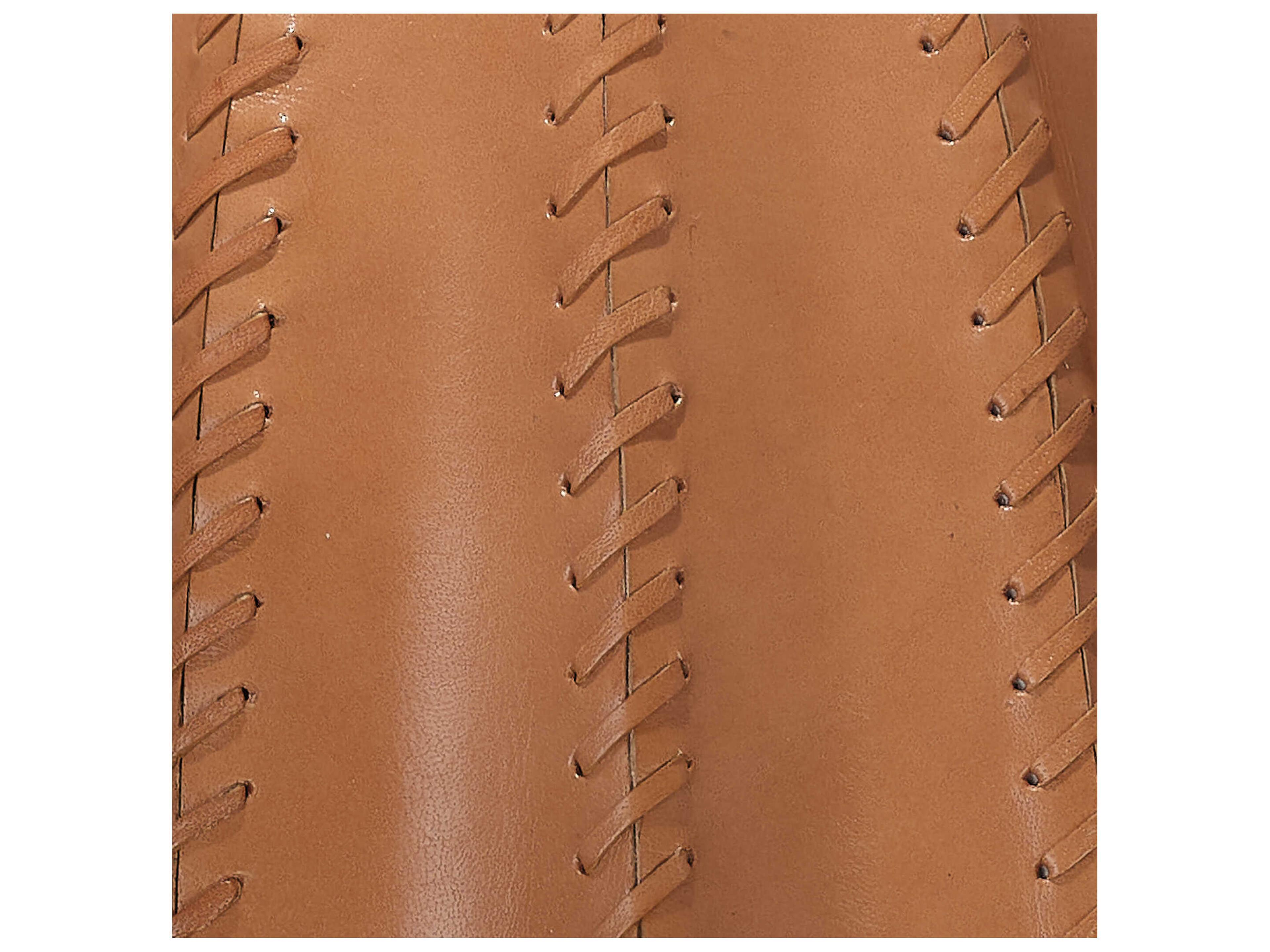 Jamie Young Beckham Tan White Linen Orange Buffet Lamp