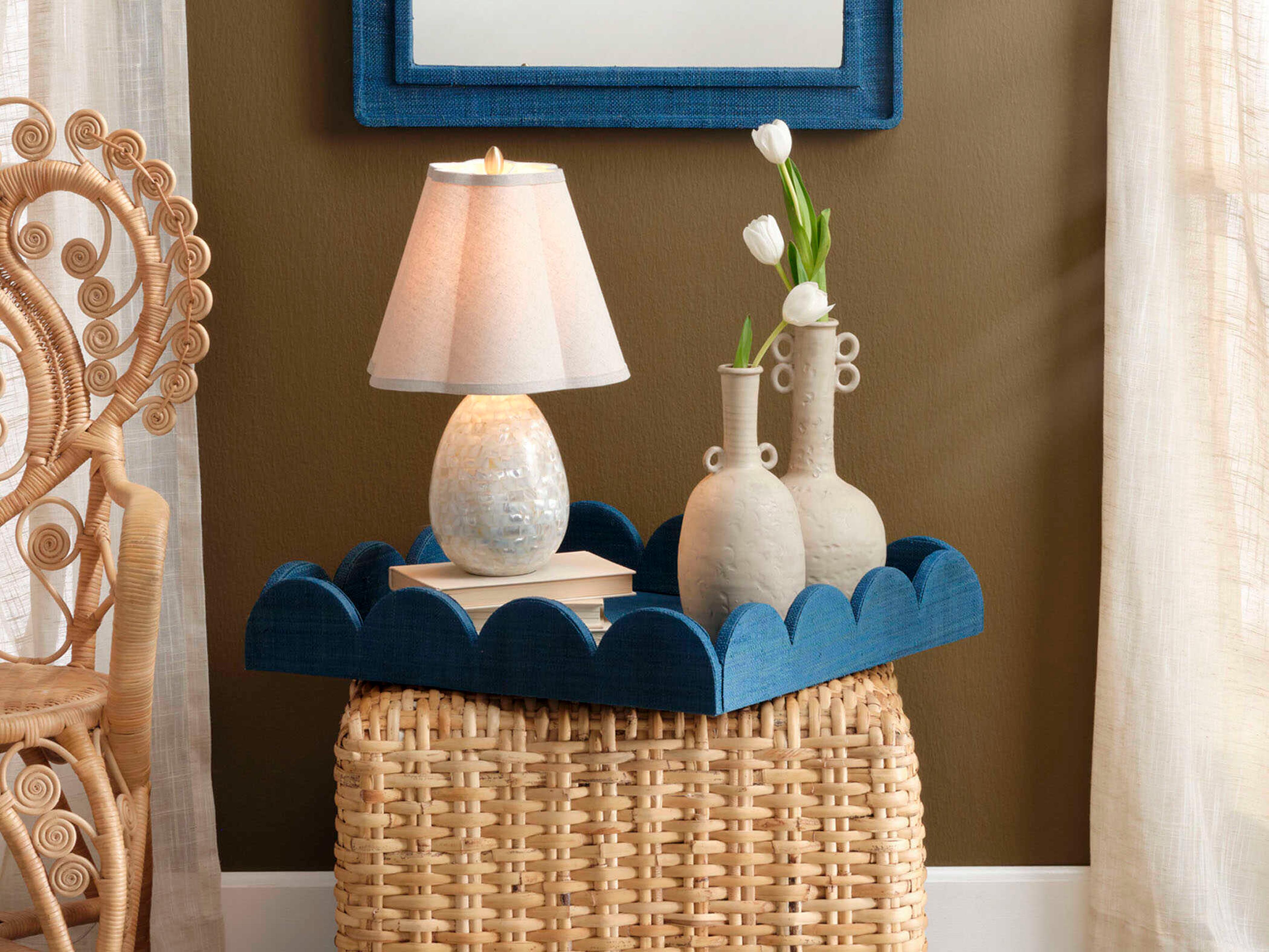 Jamie Young Capsule Mother of Pearl Mixed White Table Lamp