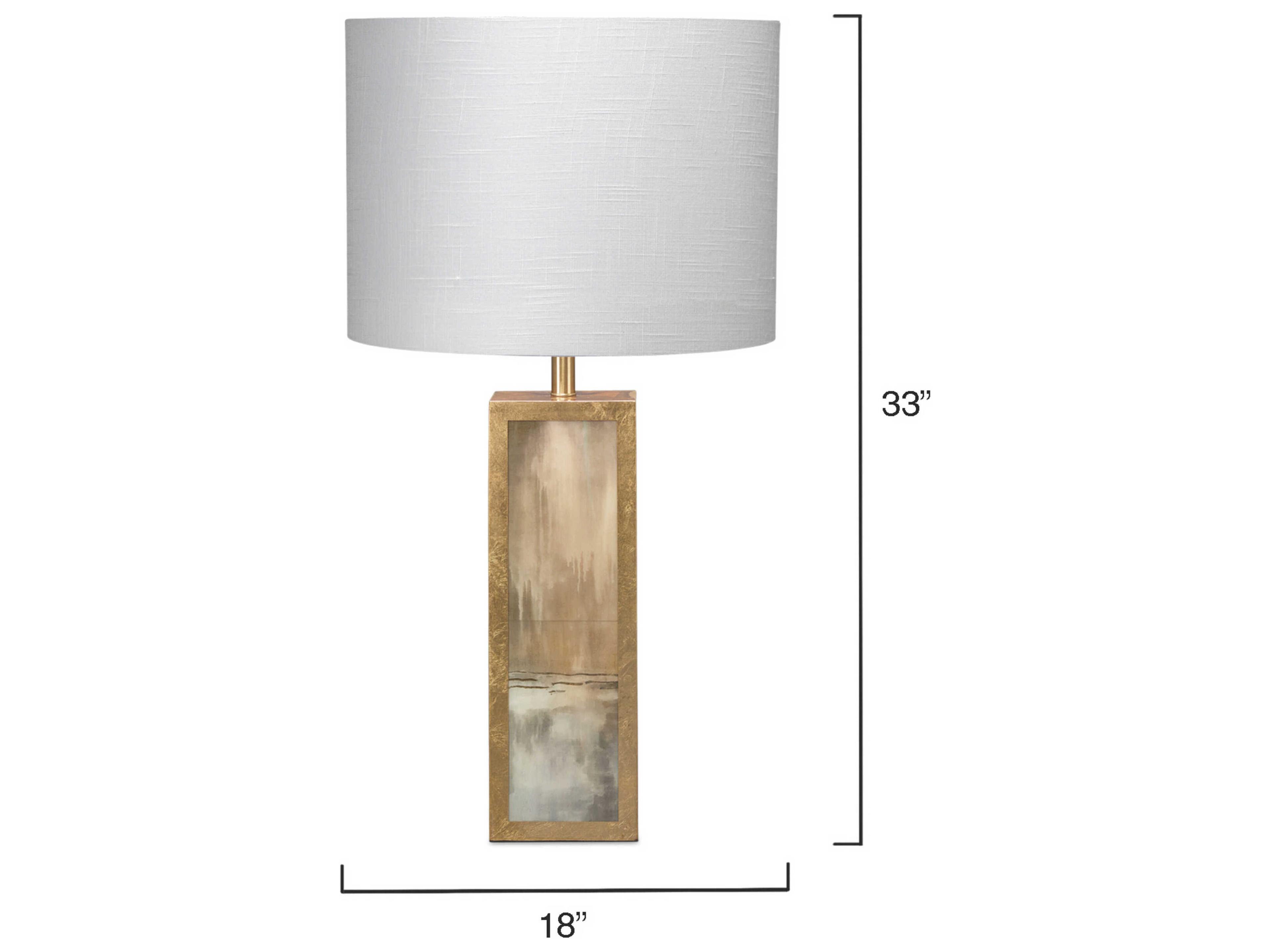 Jamie Young Cloudscape Gold Off White Linen Drum Brass Buffet Lamp