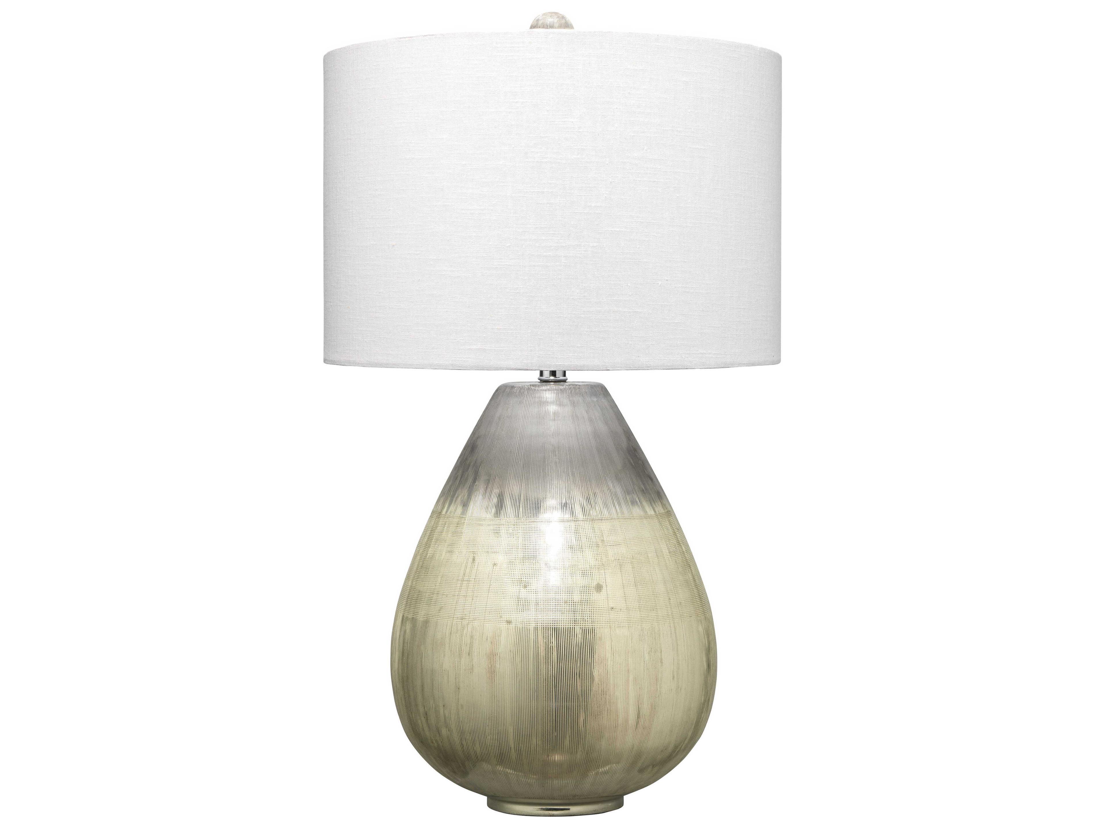 Jamie Young Etched Mercury Glass White Buffet Lamp