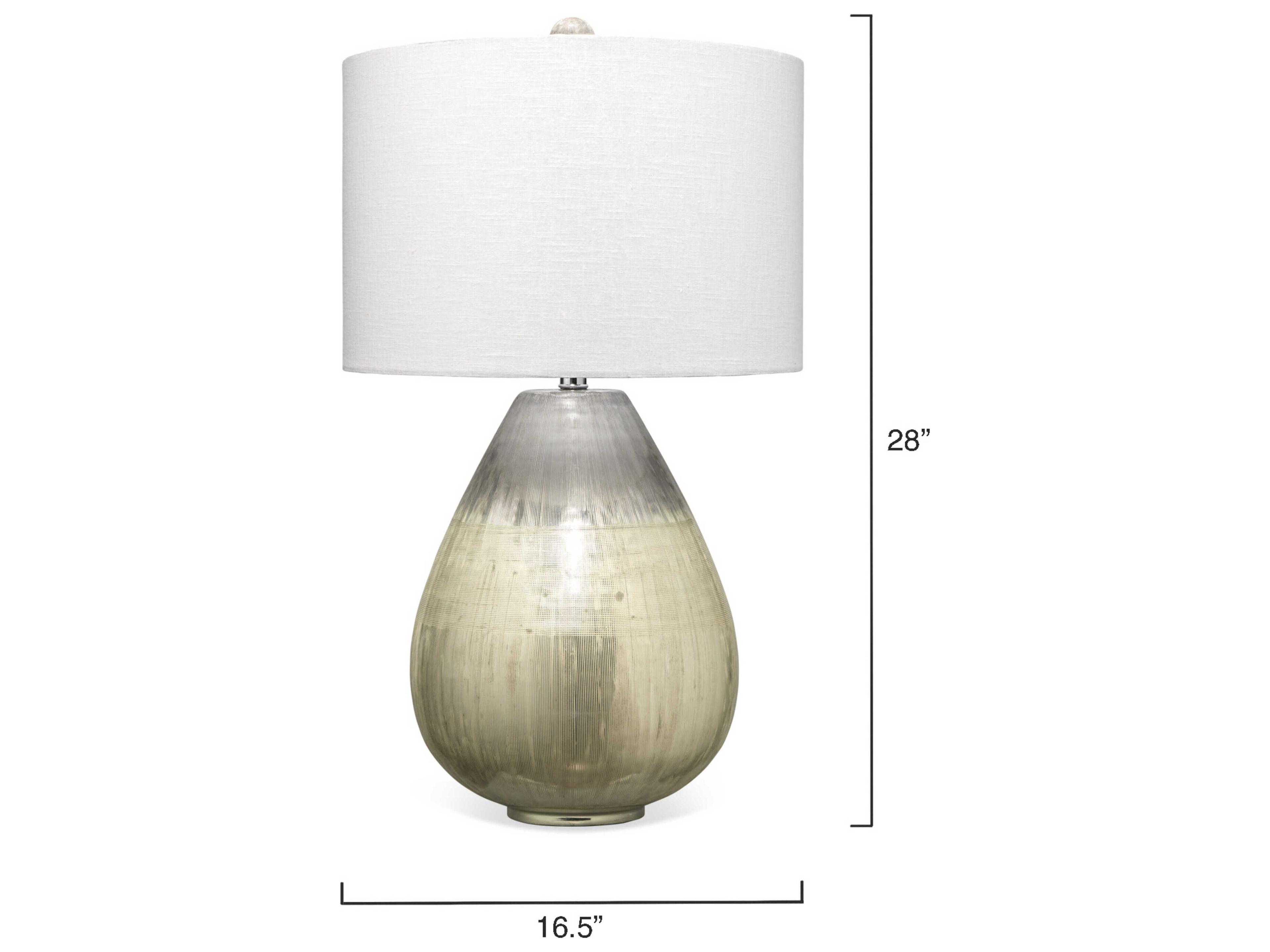 Jamie Young Etched Mercury Glass White Buffet Lamp
