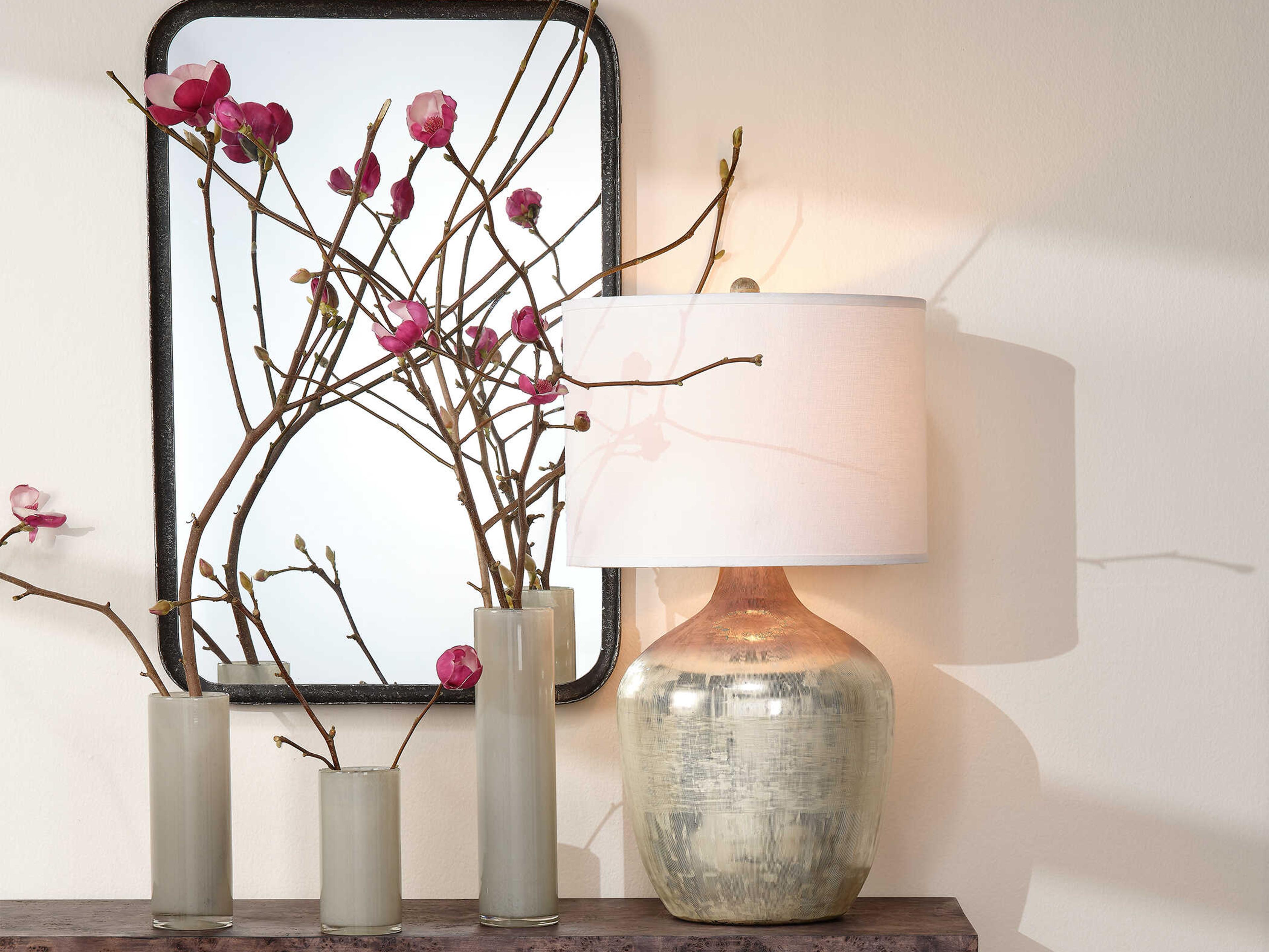 Jamie Young Etched Mercury Glass Gray Buffet Lamp