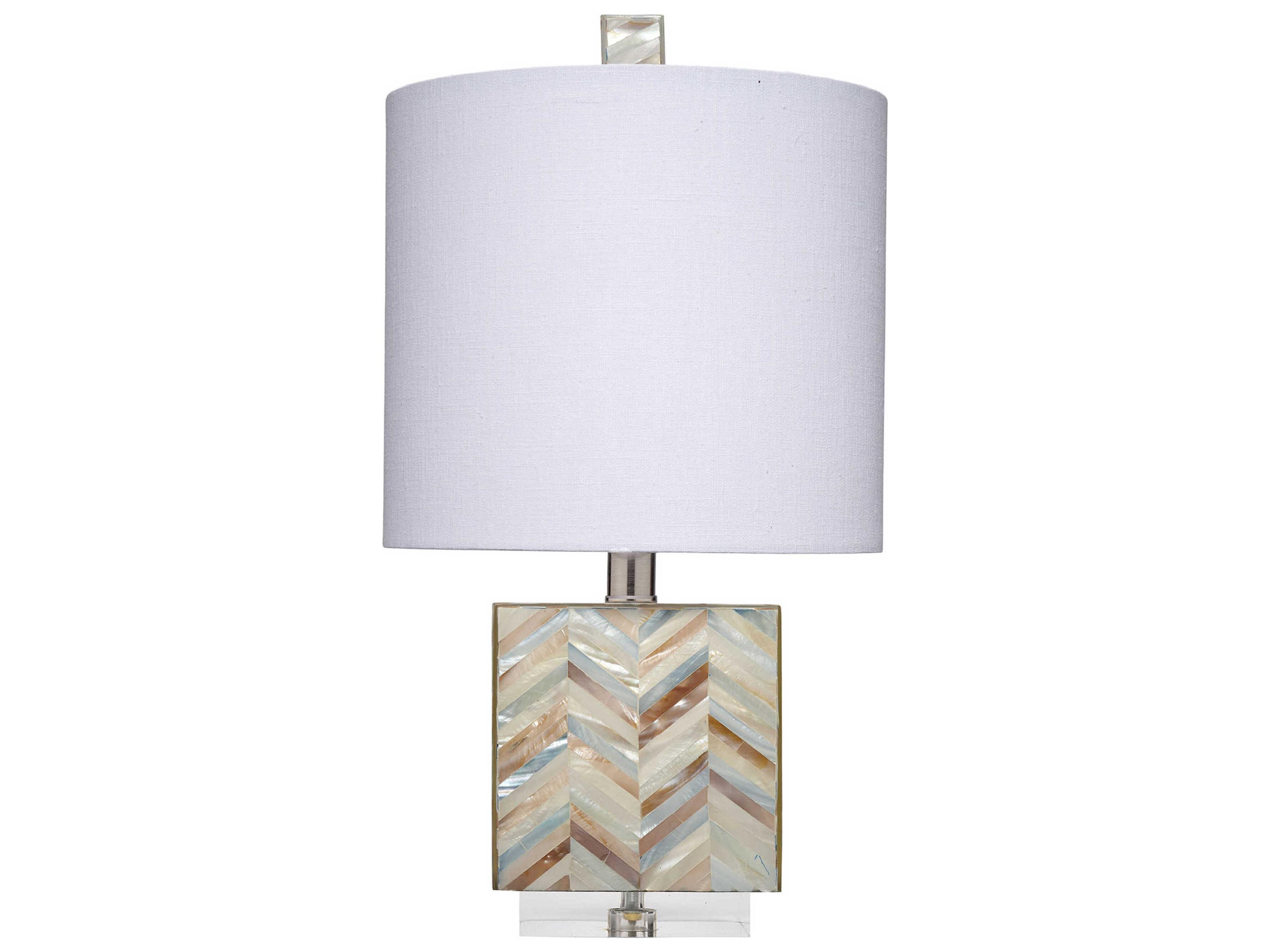Jamie Young Garbo Mother of Pearl Blue Table Lamp
