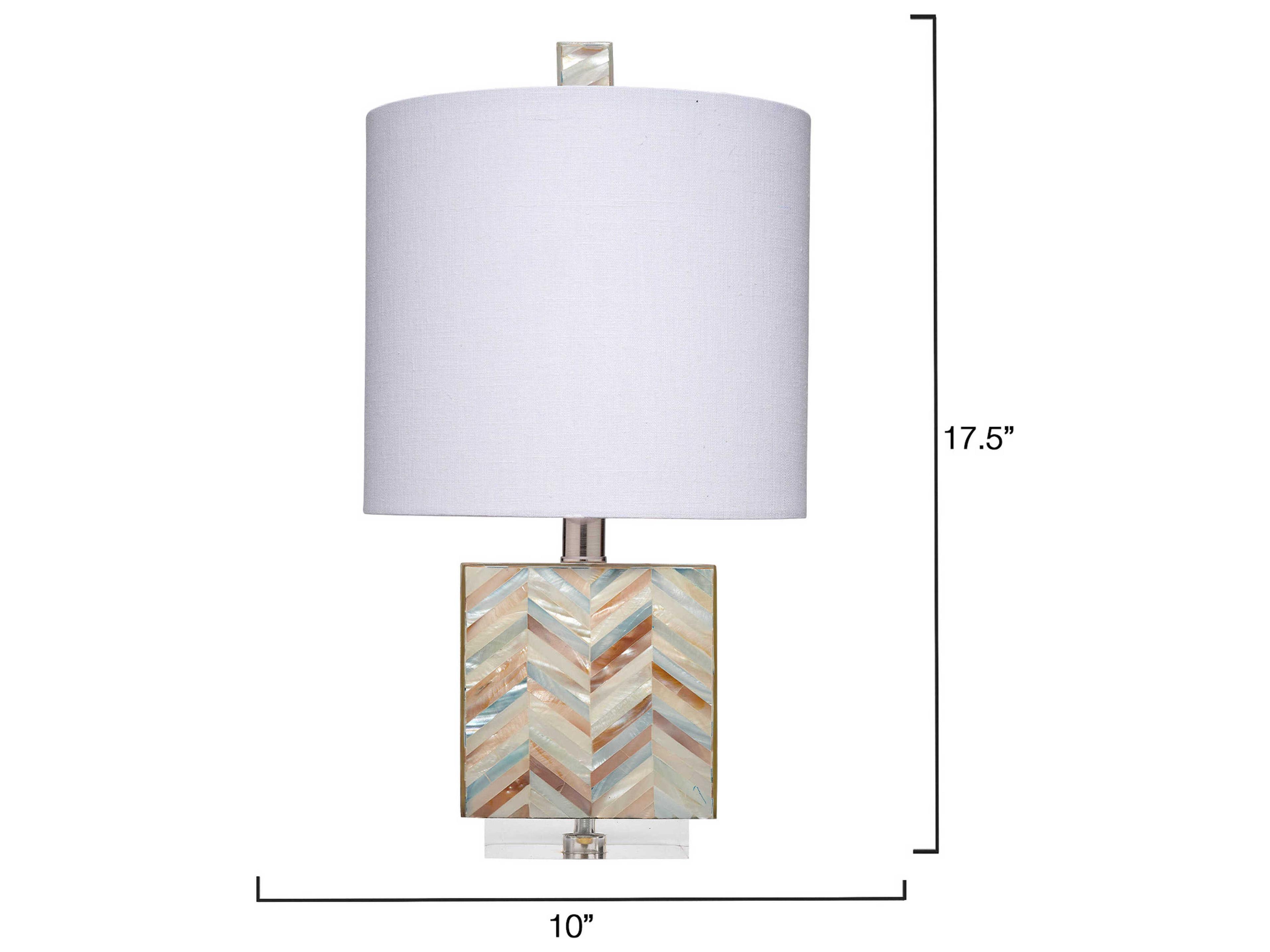 Jamie Young Garbo Mother of Pearl Blue Table Lamp