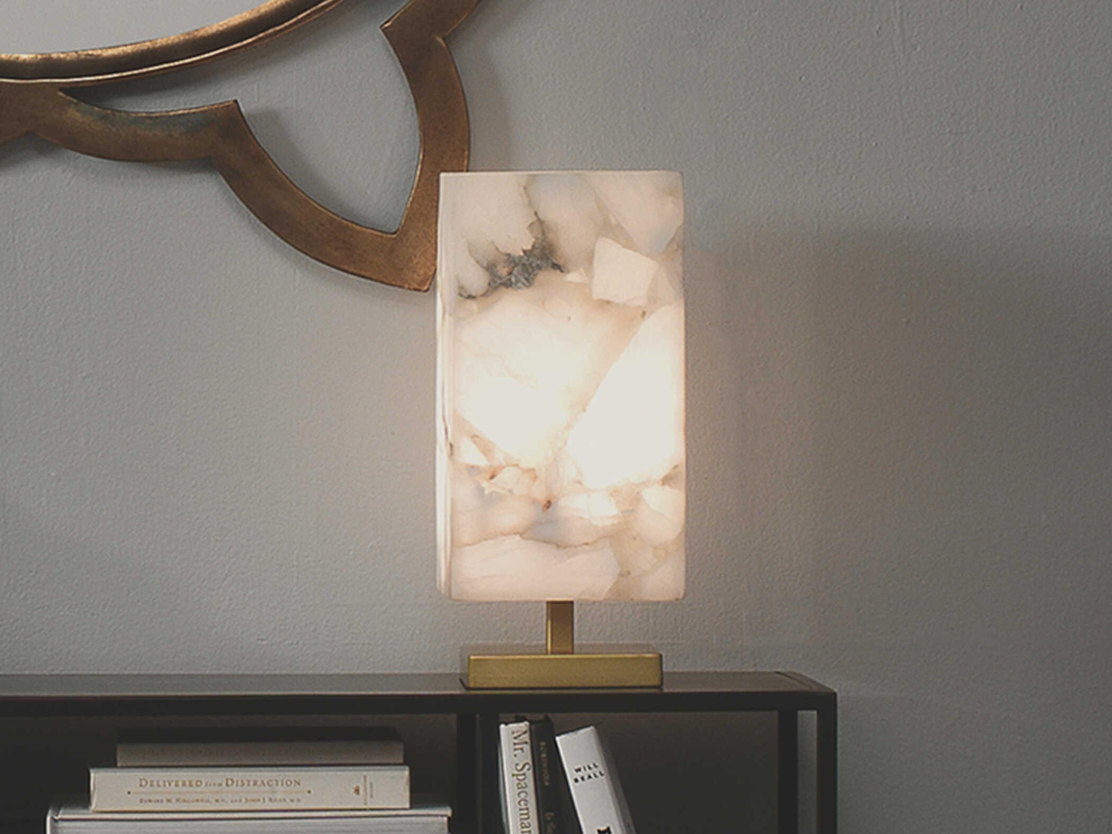 Jamie Young Ghost Brass Off White Table Lamp