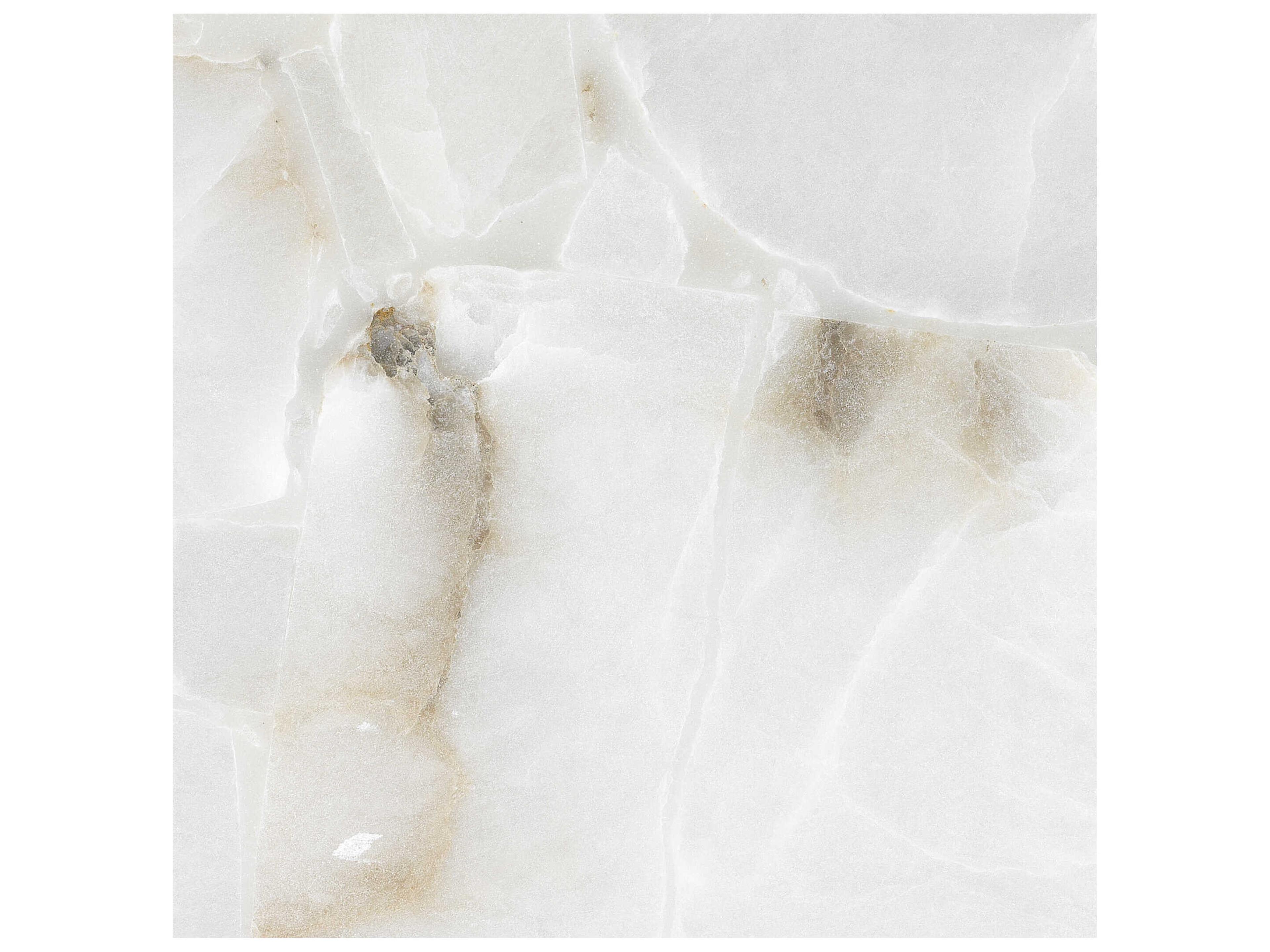 Jamie Young Ghost Alabaster & Antique Silver With Rectangular Off White Table Lamp