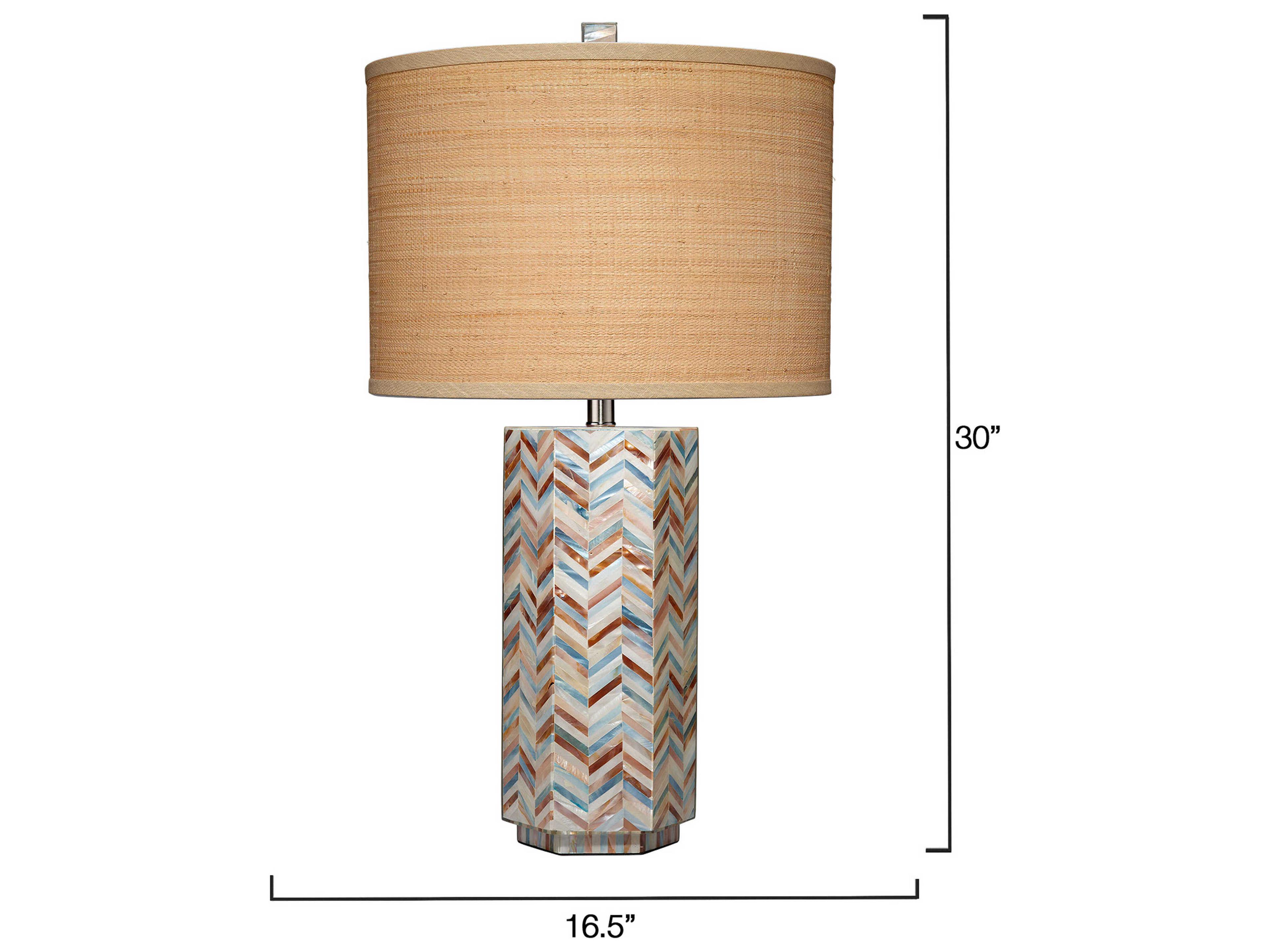 Jamie Young Lucille Mother of Pearl Blue Buffet Lamp