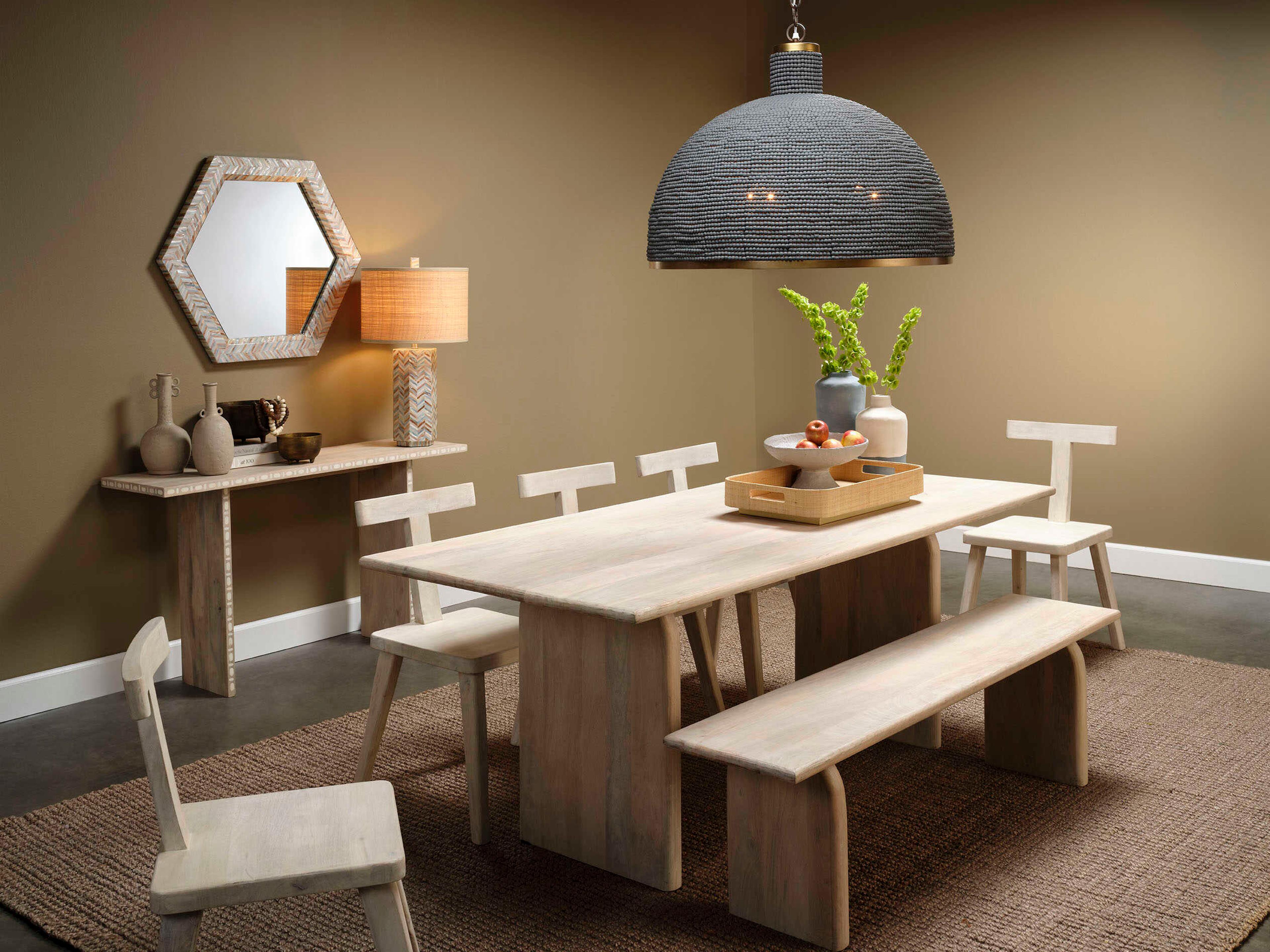 Jamie Young Lucille Mother of Pearl Blue Buffet Lamp