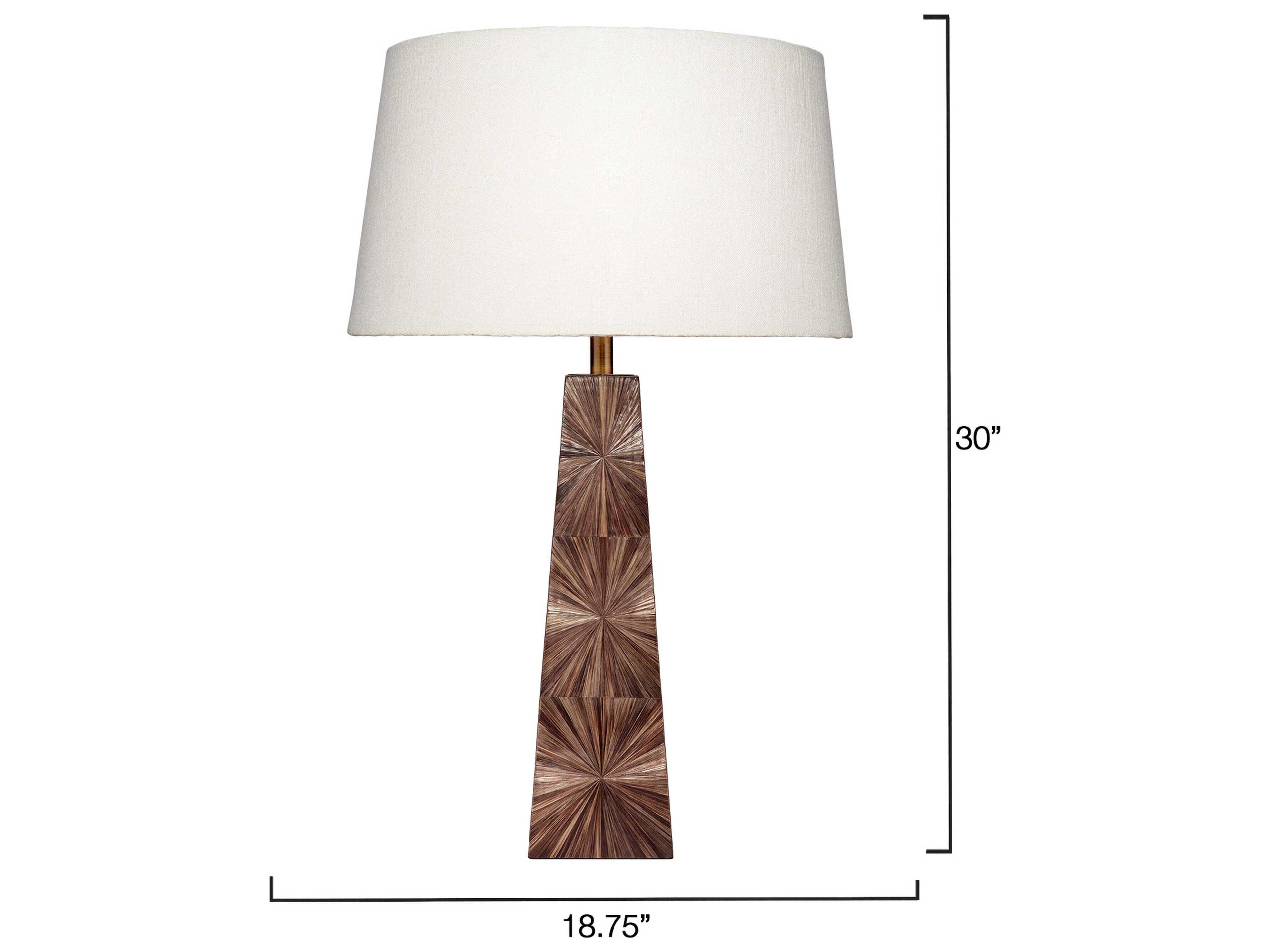 Jamie Young Palm Marquetry Brown Buffet Lamp