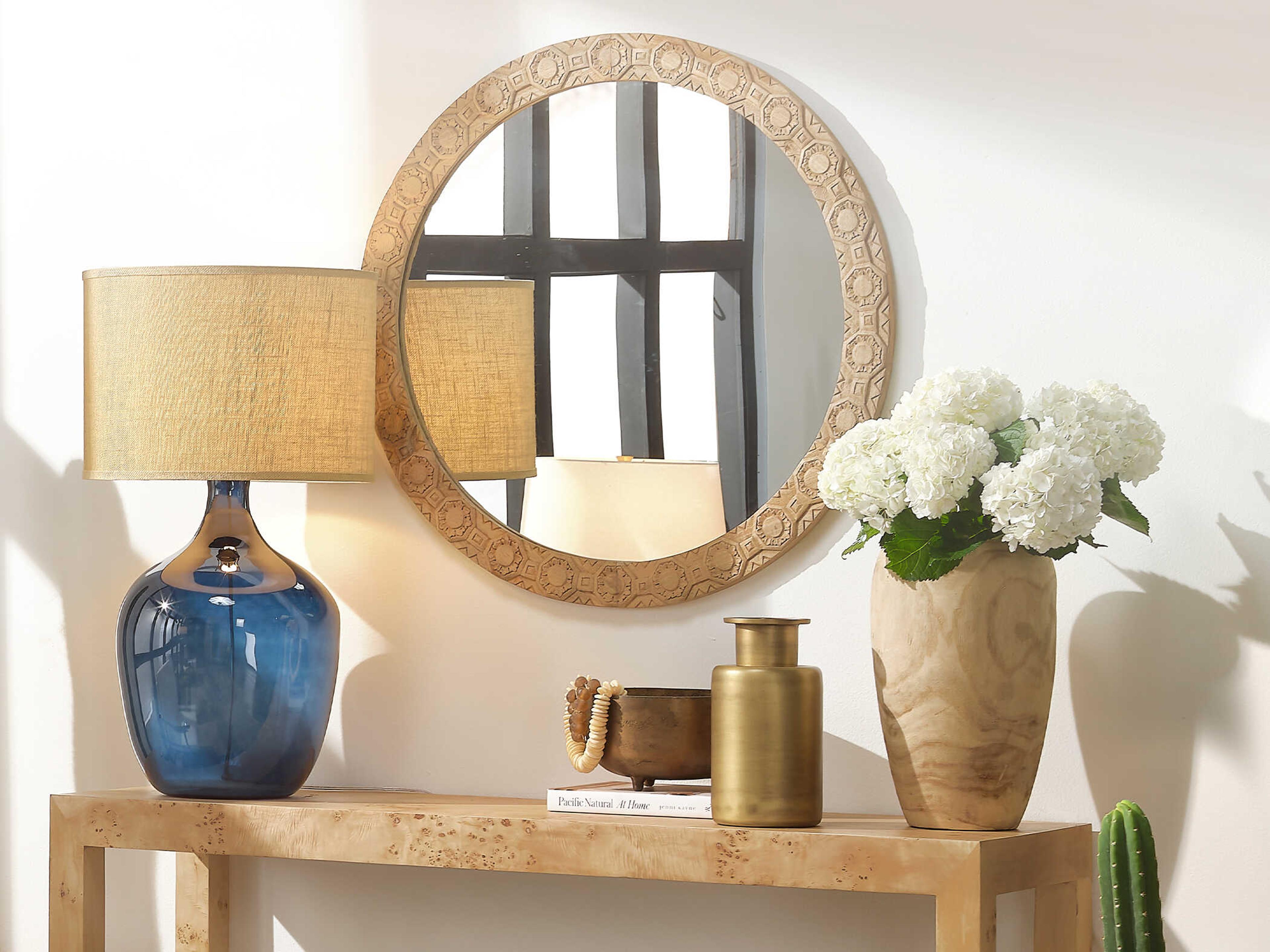 Jamie Young Plum Jar Grey Blue Glass Buffet Lamp