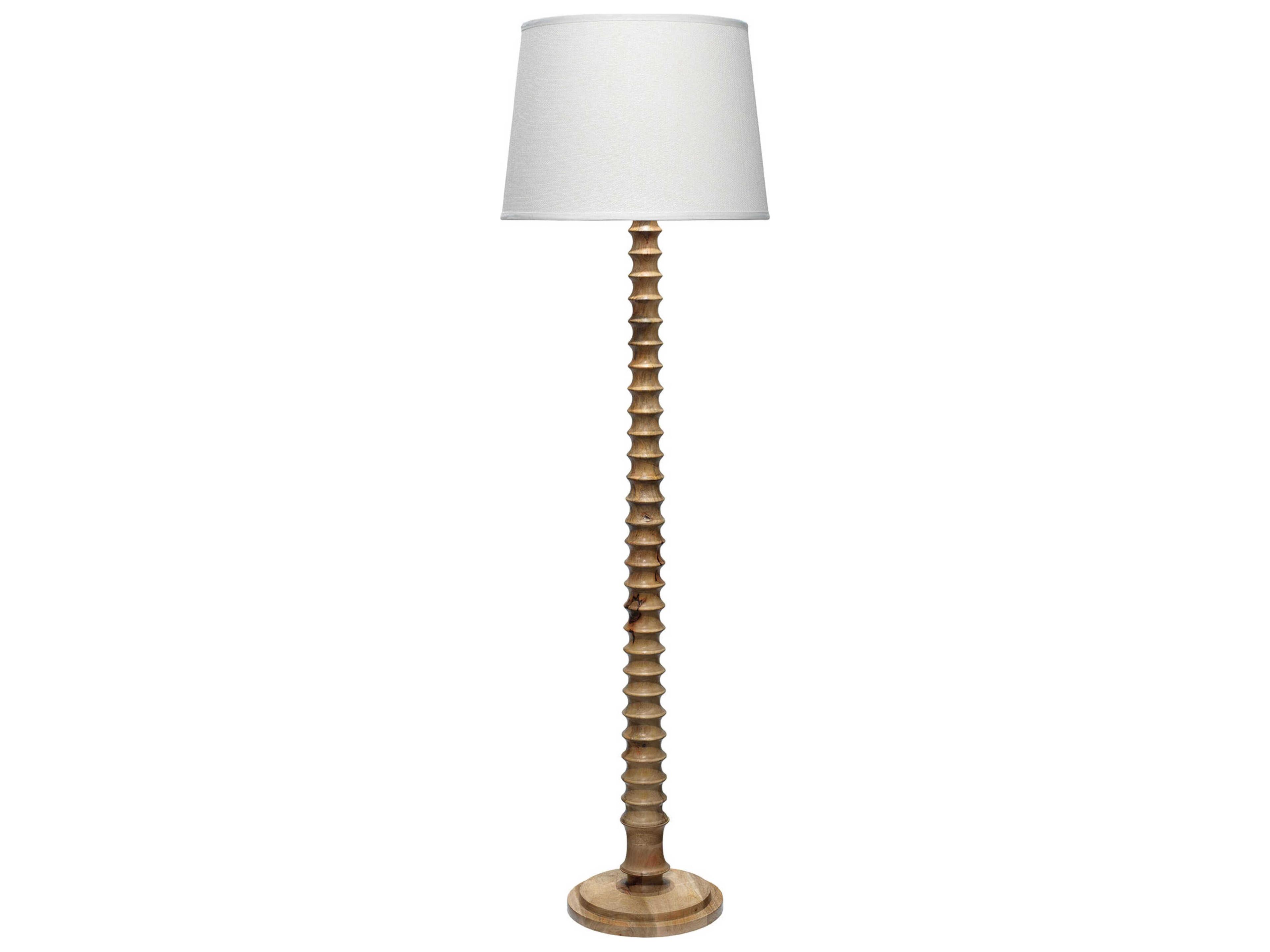 Bleached Wood Brown Floor Lamp