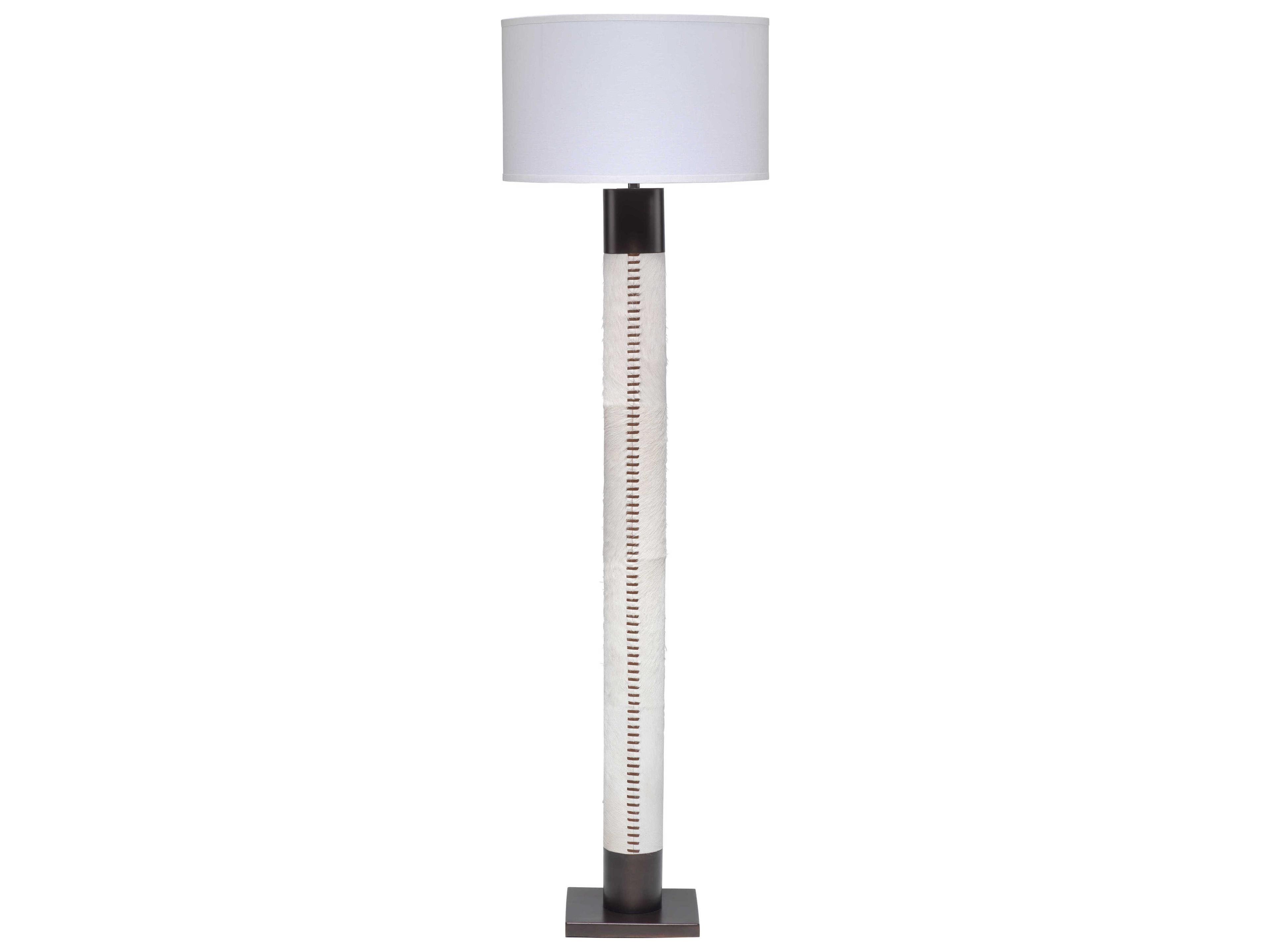 Sheridan White Hide Oil Rubbed Bronze Floor Lamp