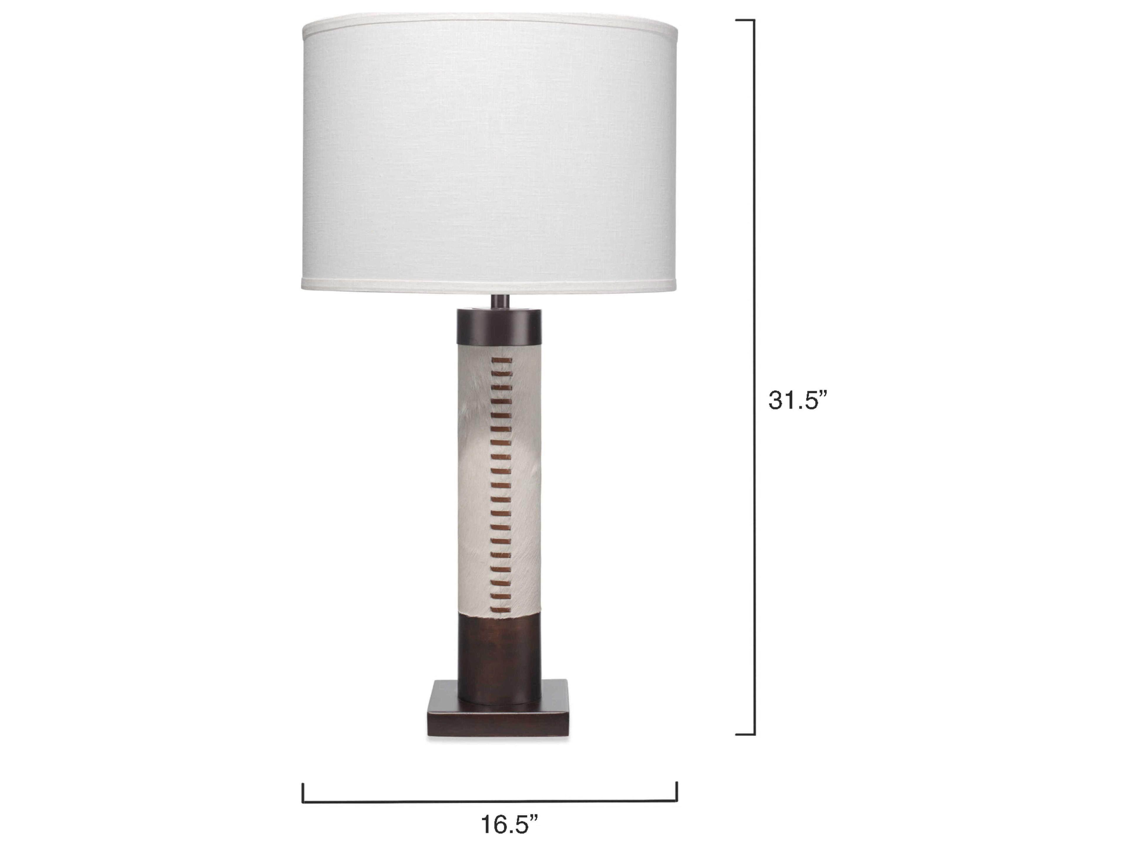 Jamie Young Sheridan White Hide Oil Rubbed Bronze Buffet Lamp