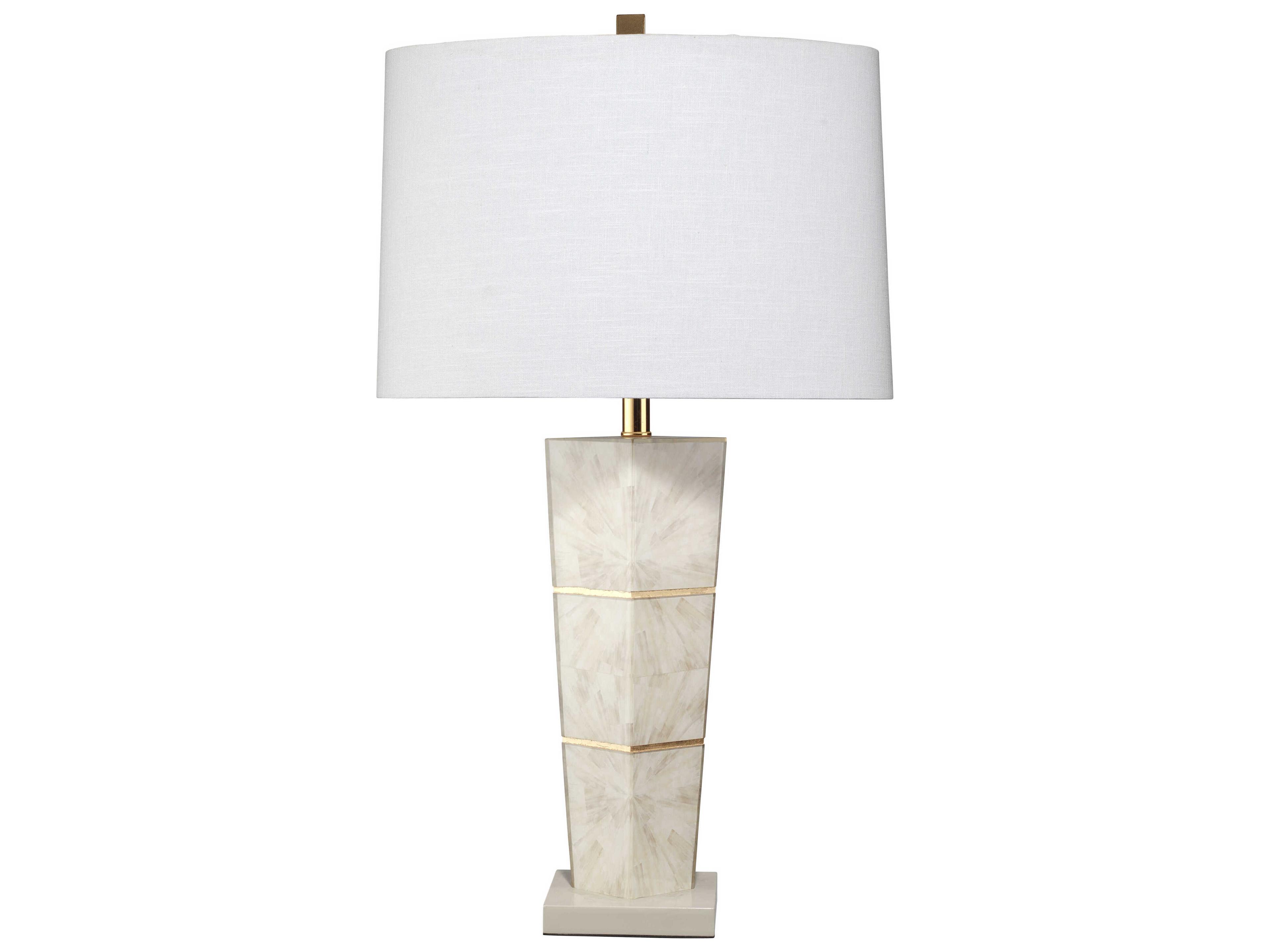 Spectacle Horn Lacquer Gold Leaf White Buffet Lamp