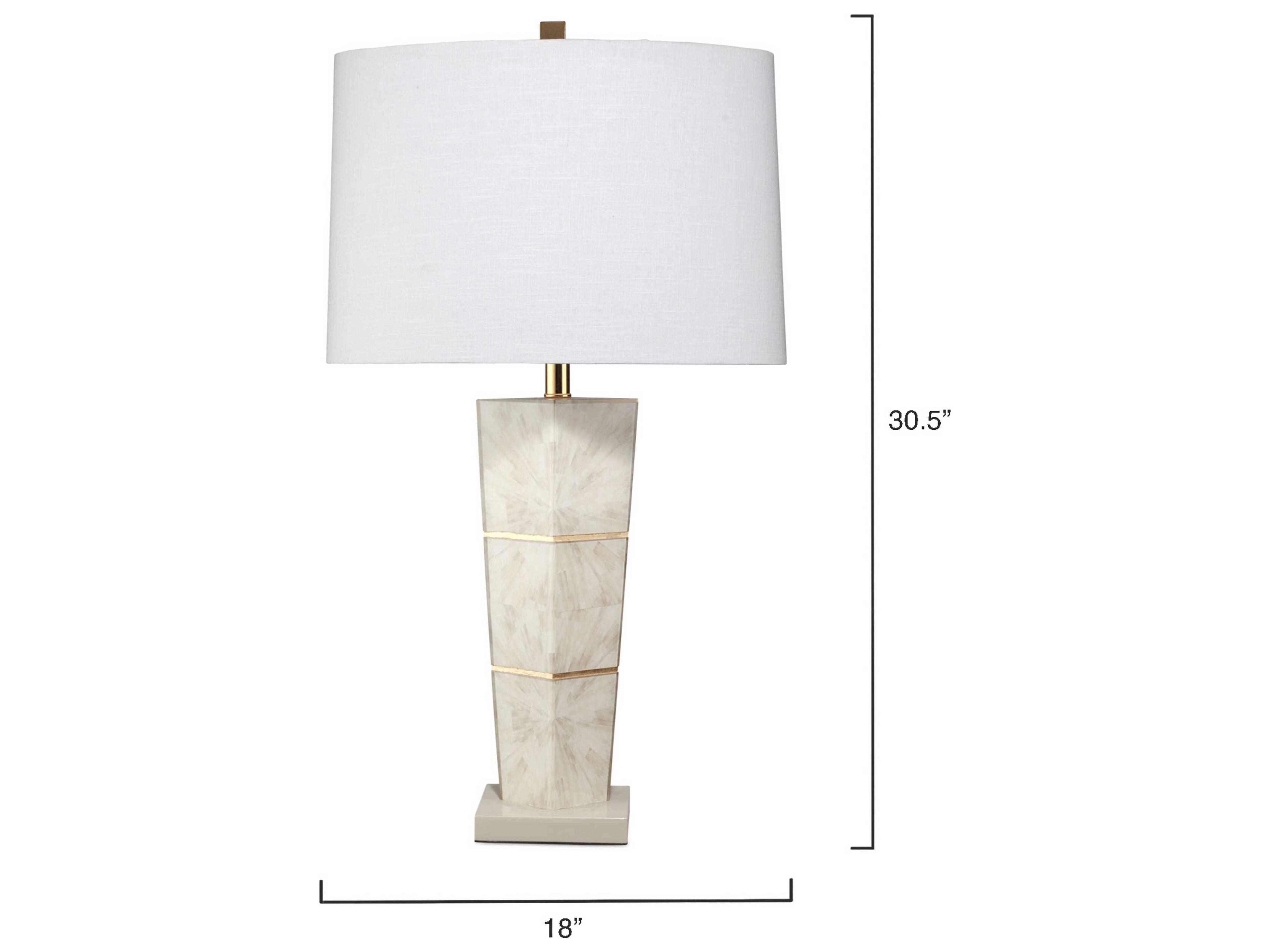 Jamie Young Spectacle Horn Lacquer Gold Leaf White Buffet Lamp