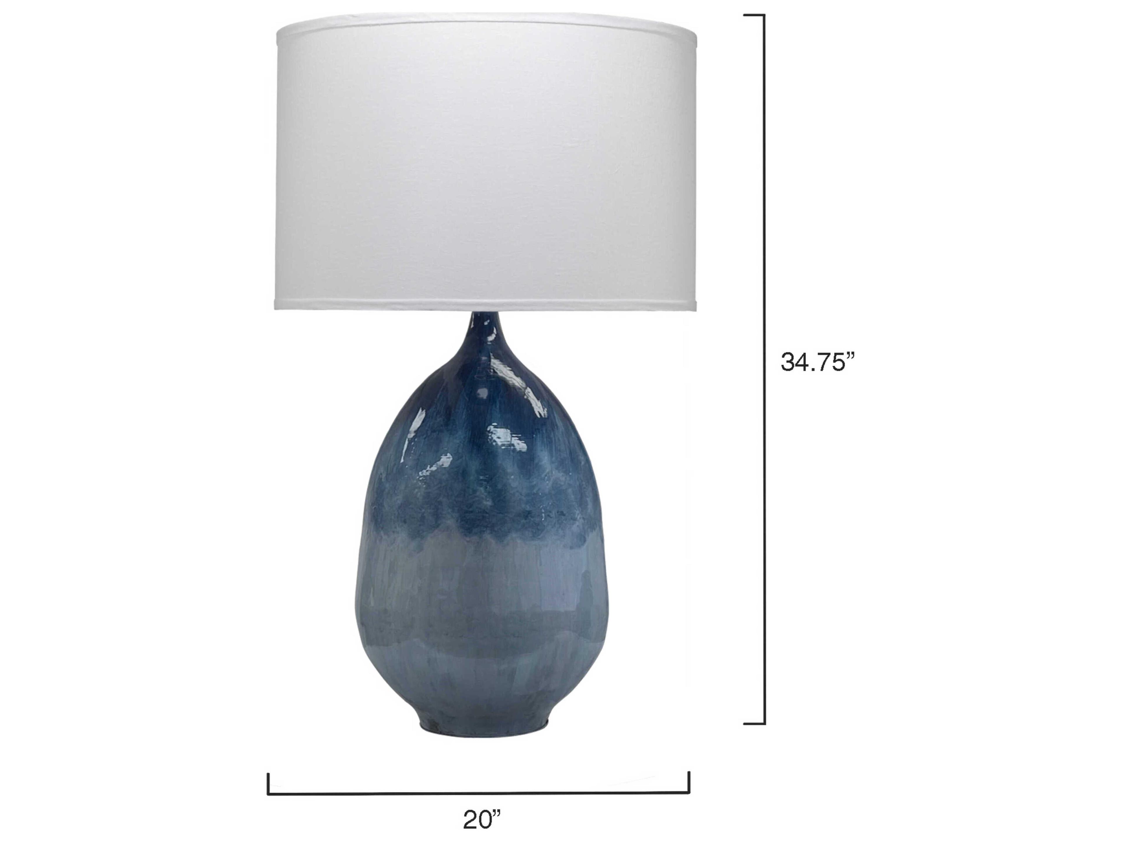 Jamie Young Blue Ombre Enameled Metal Buffet Lamp