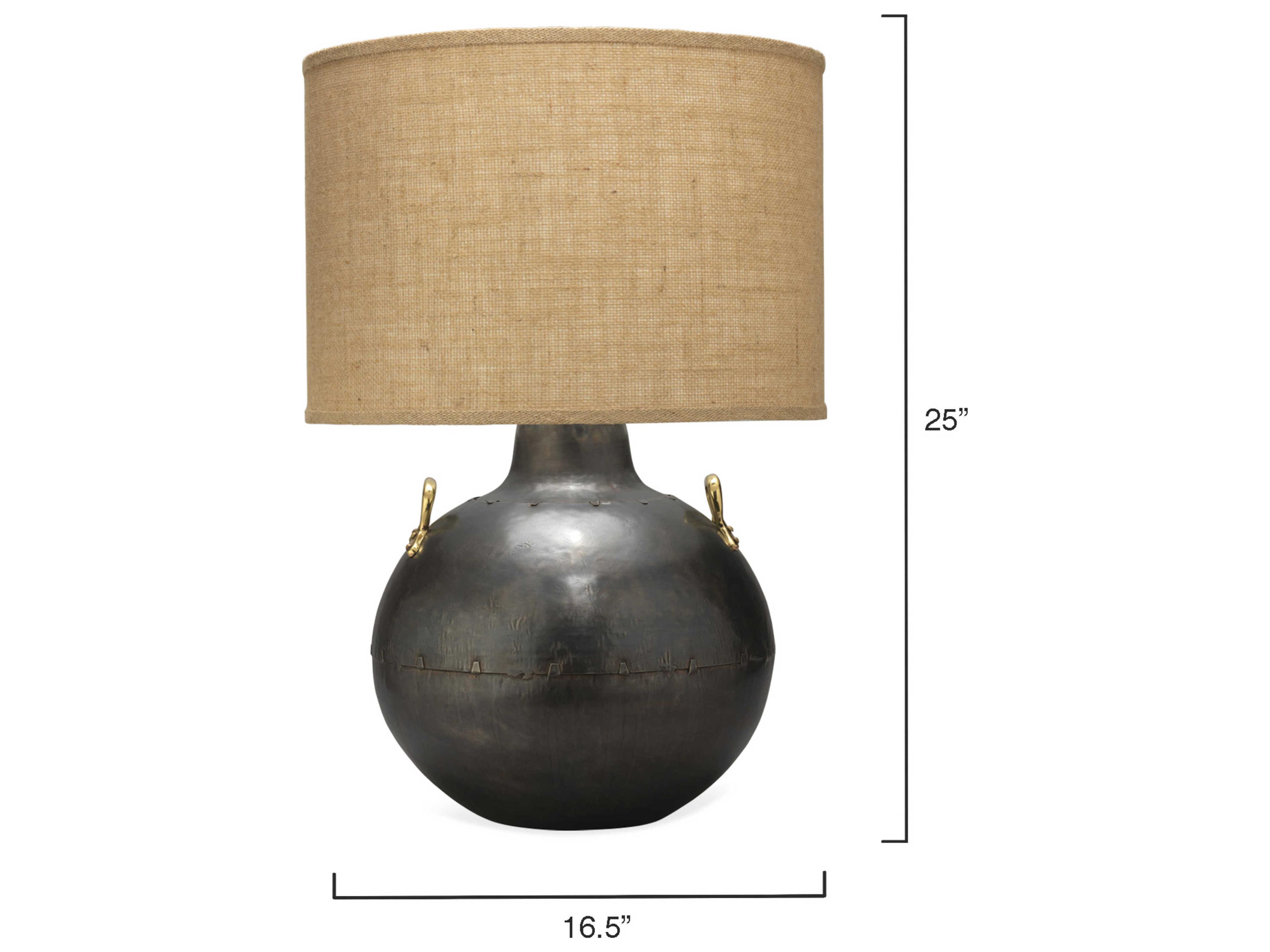 Jamie Young Two Handled Kettle Iron Brown Buffet Lamp