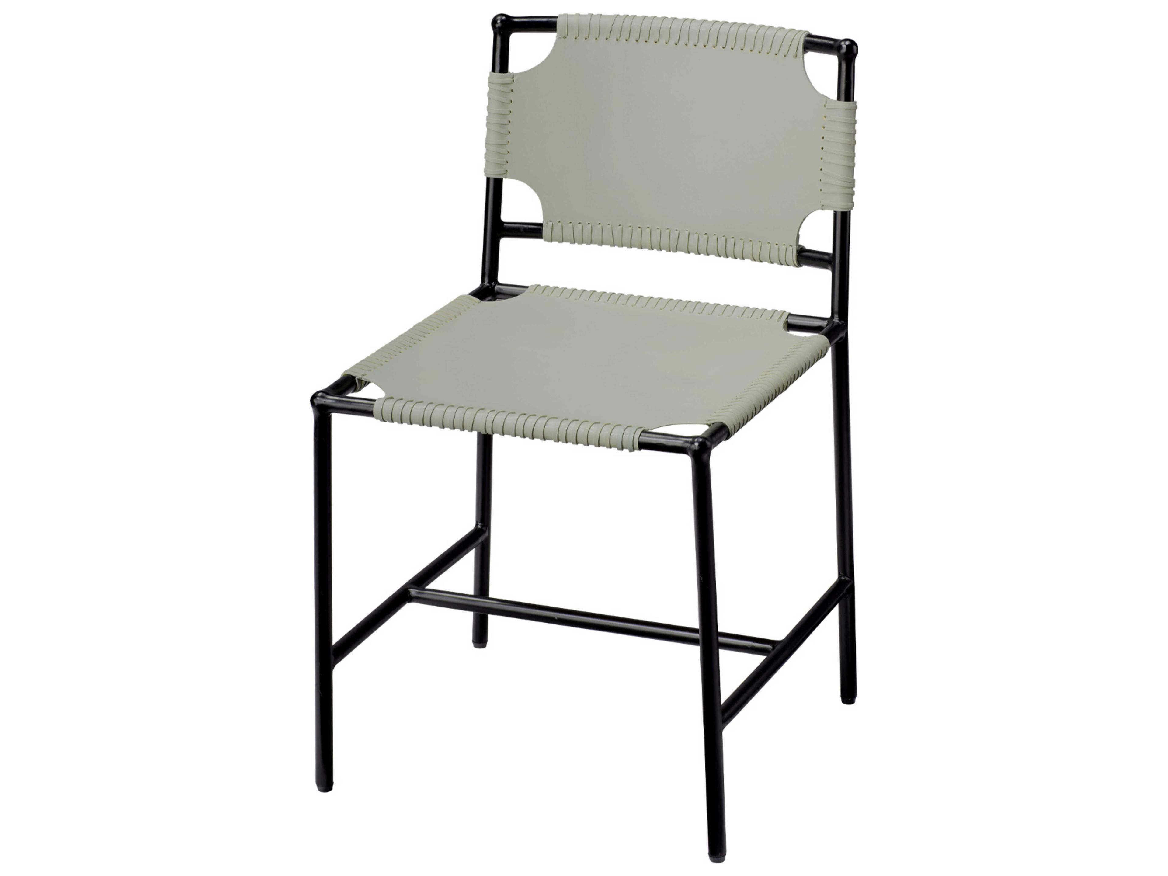 Asher Leather Black Upholstered Side Dining Chair