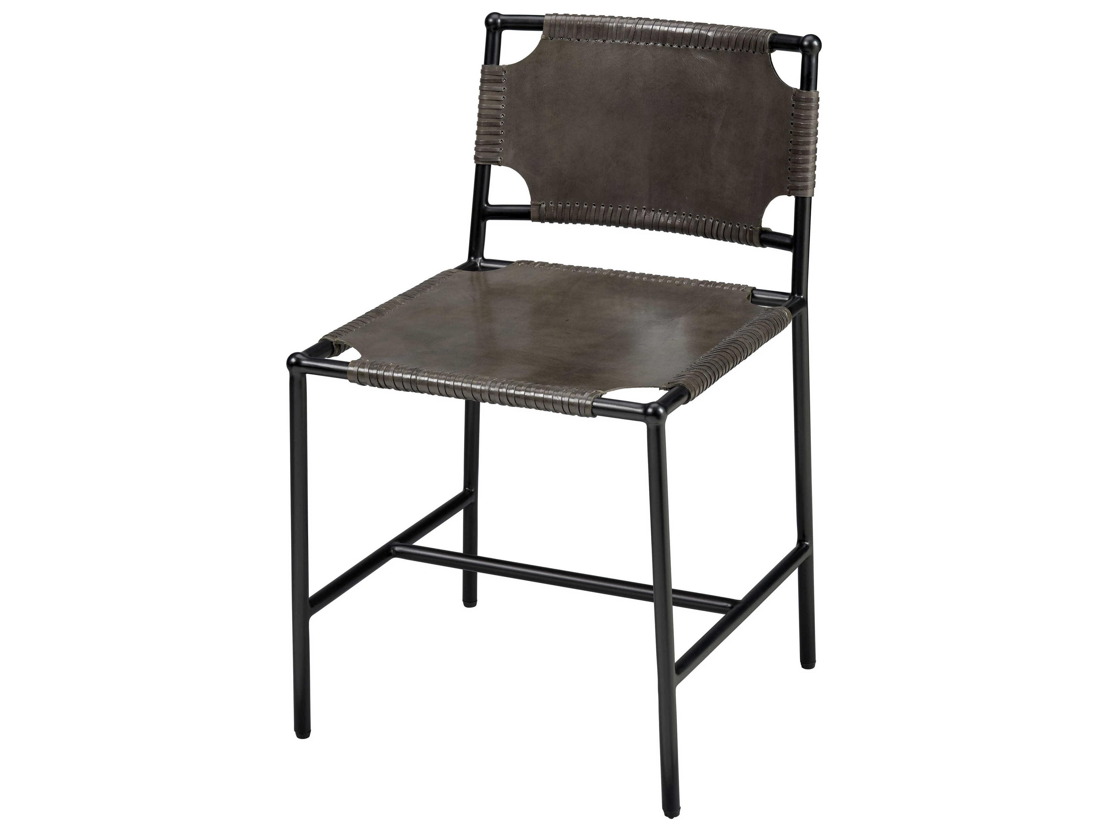 Asher Gray Leather Armless Dining Chair