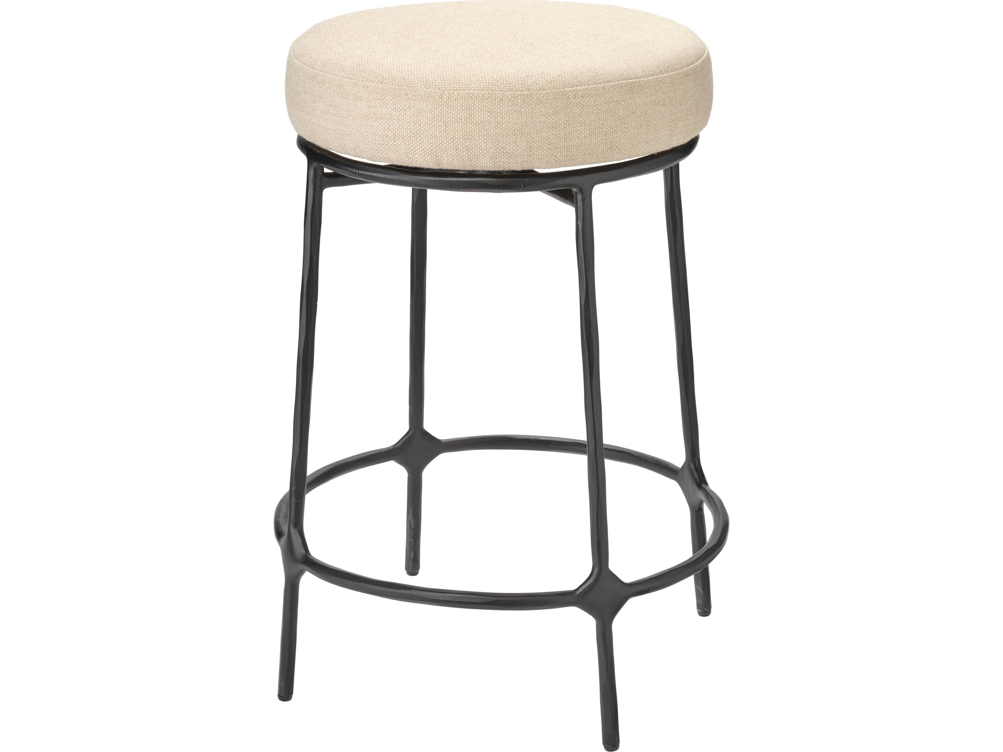 Asteria Beige Upholstered Counter Stool