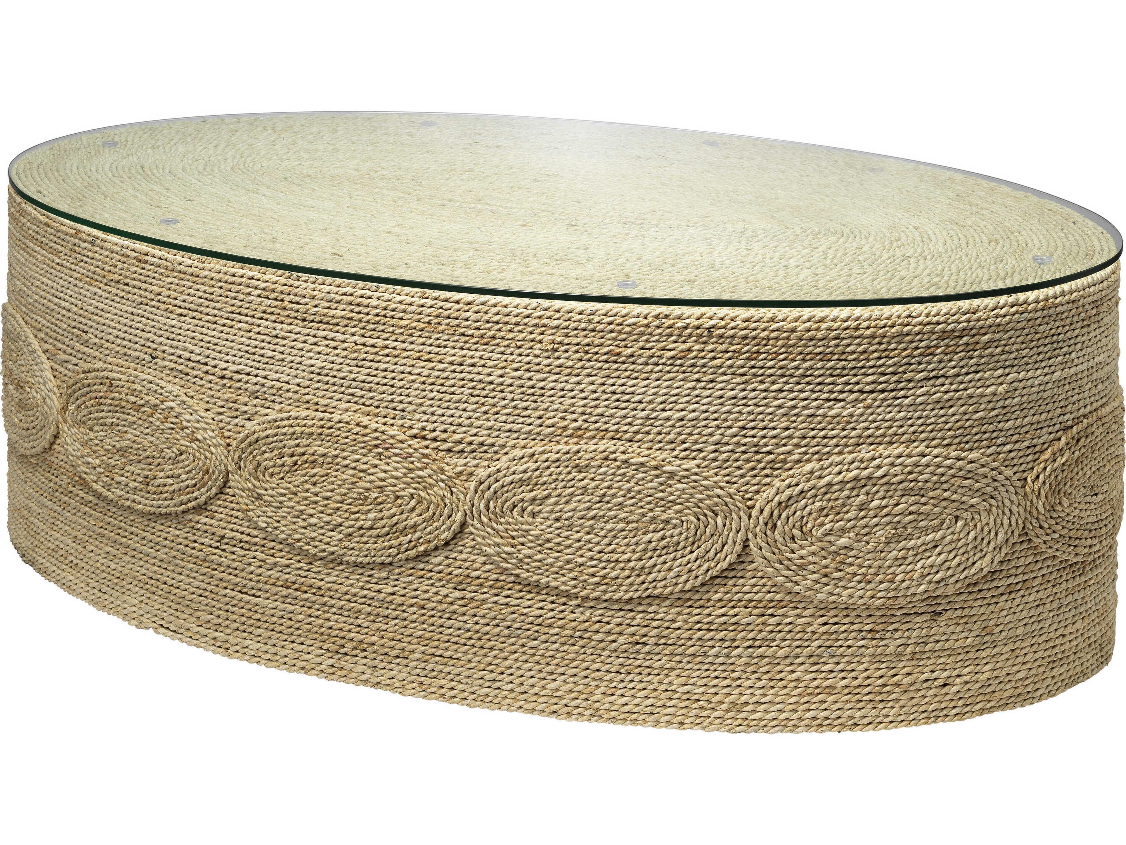 Barbados Oval Glass Coffee Table